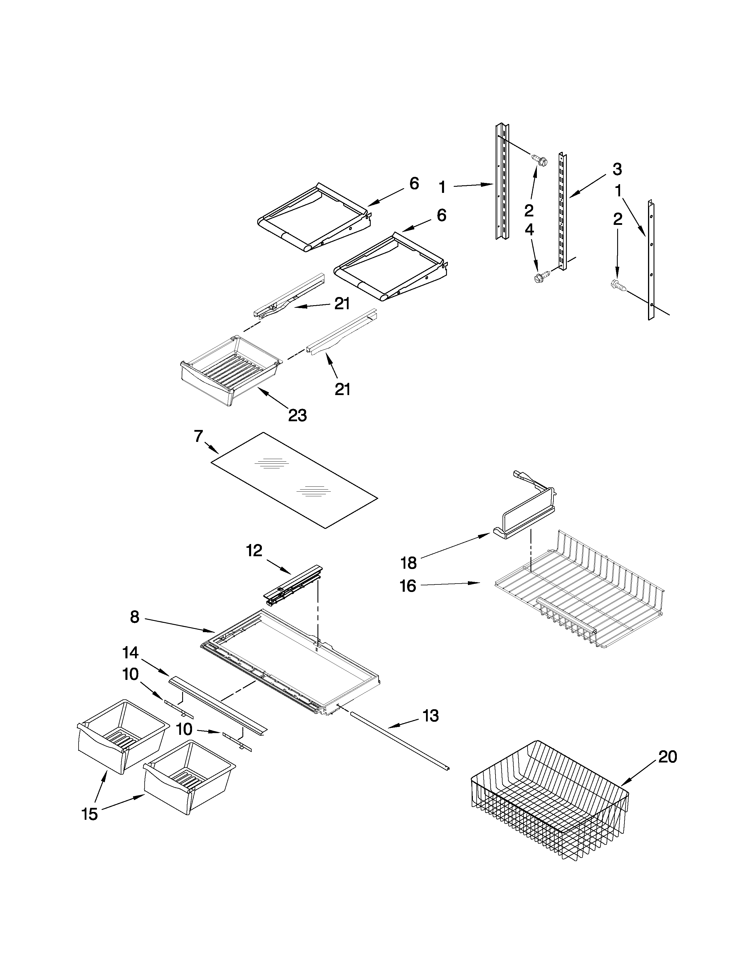 Amana AB1924PEKB3 shelf parts diagram