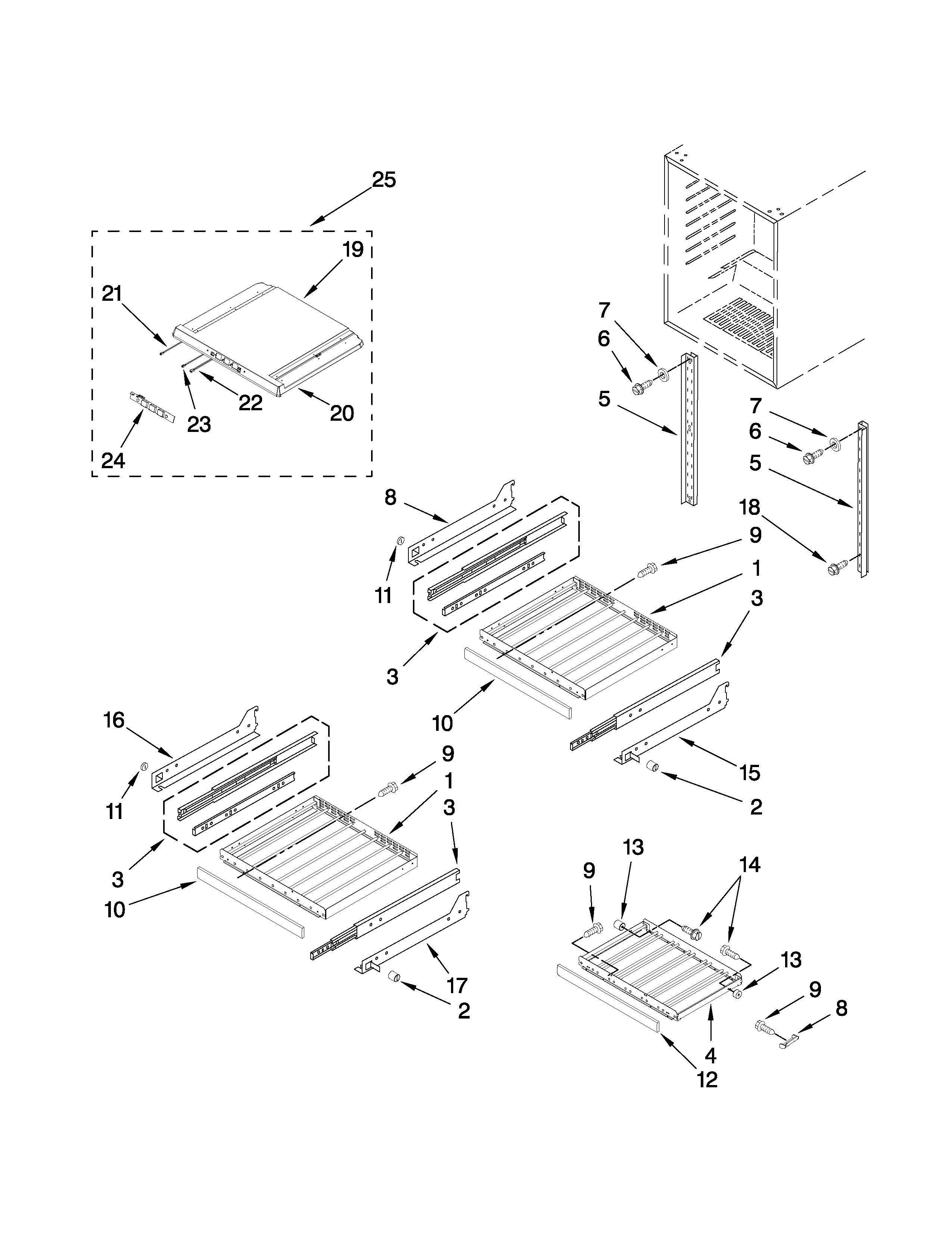 Jenn-Air JUW248RBRS01 shelf parts diagram