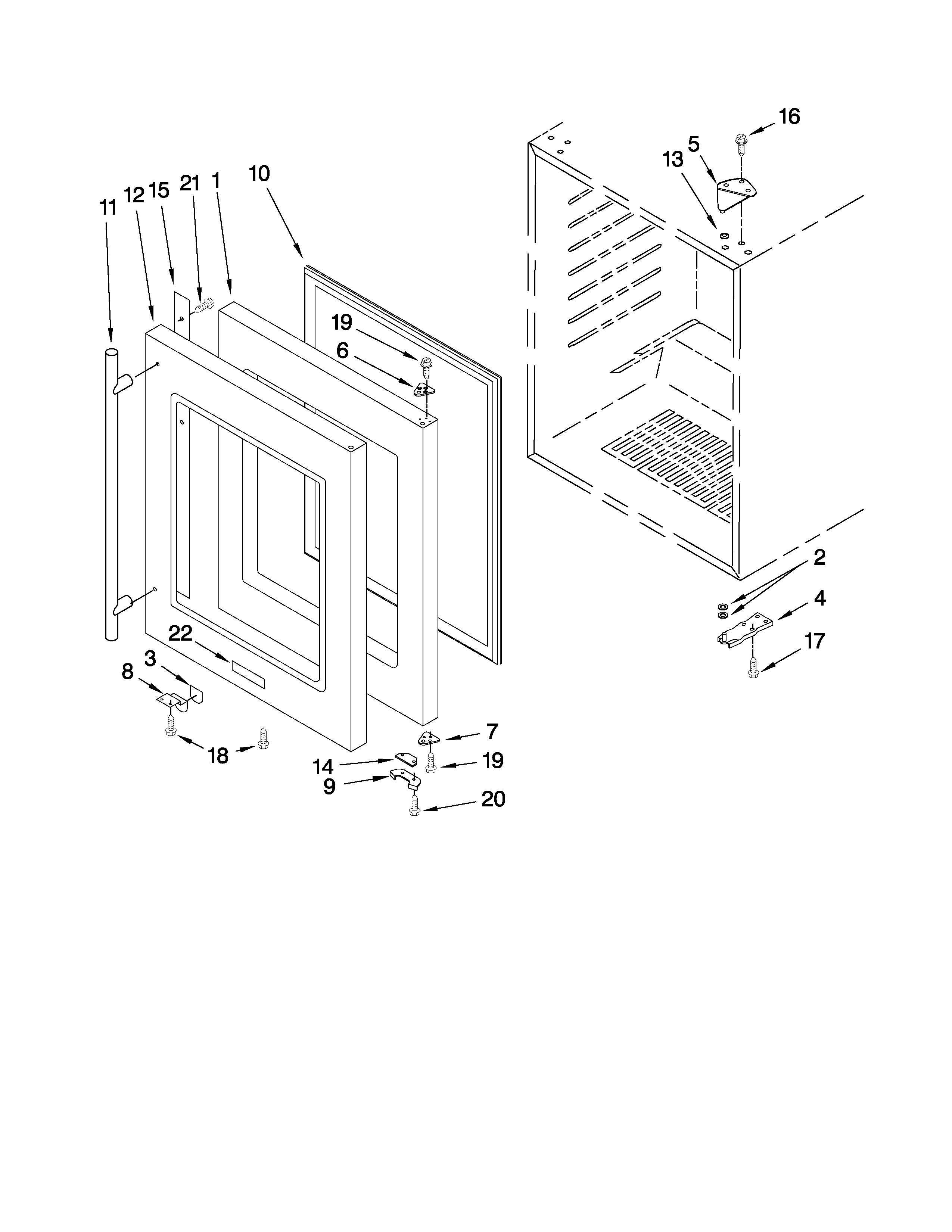 Jenn-Air JUW248RBRS01 door parts diagram