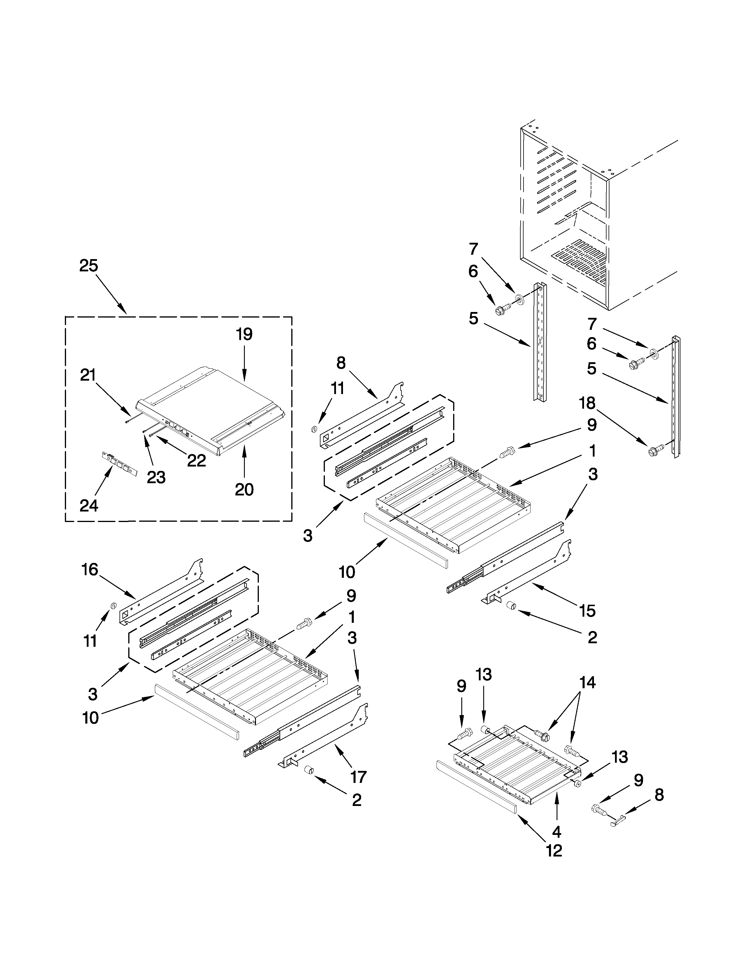 Jenn-Air JUW248LBRB01 shelf parts diagram