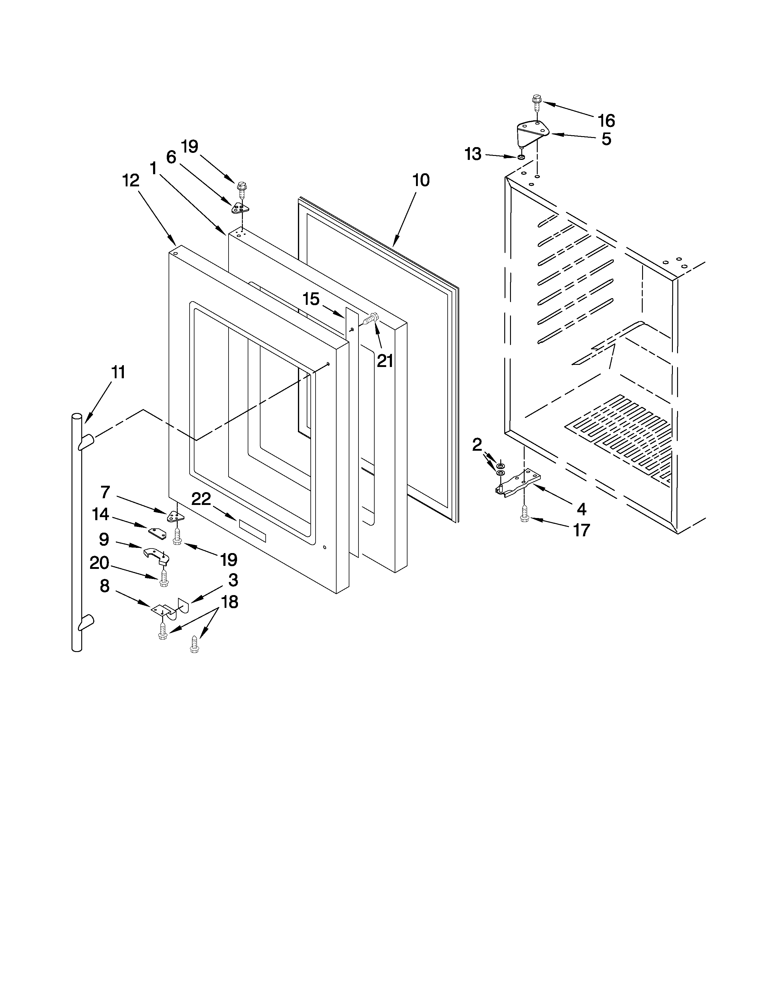 Jenn-Air JUW248LBRB01 door parts diagram