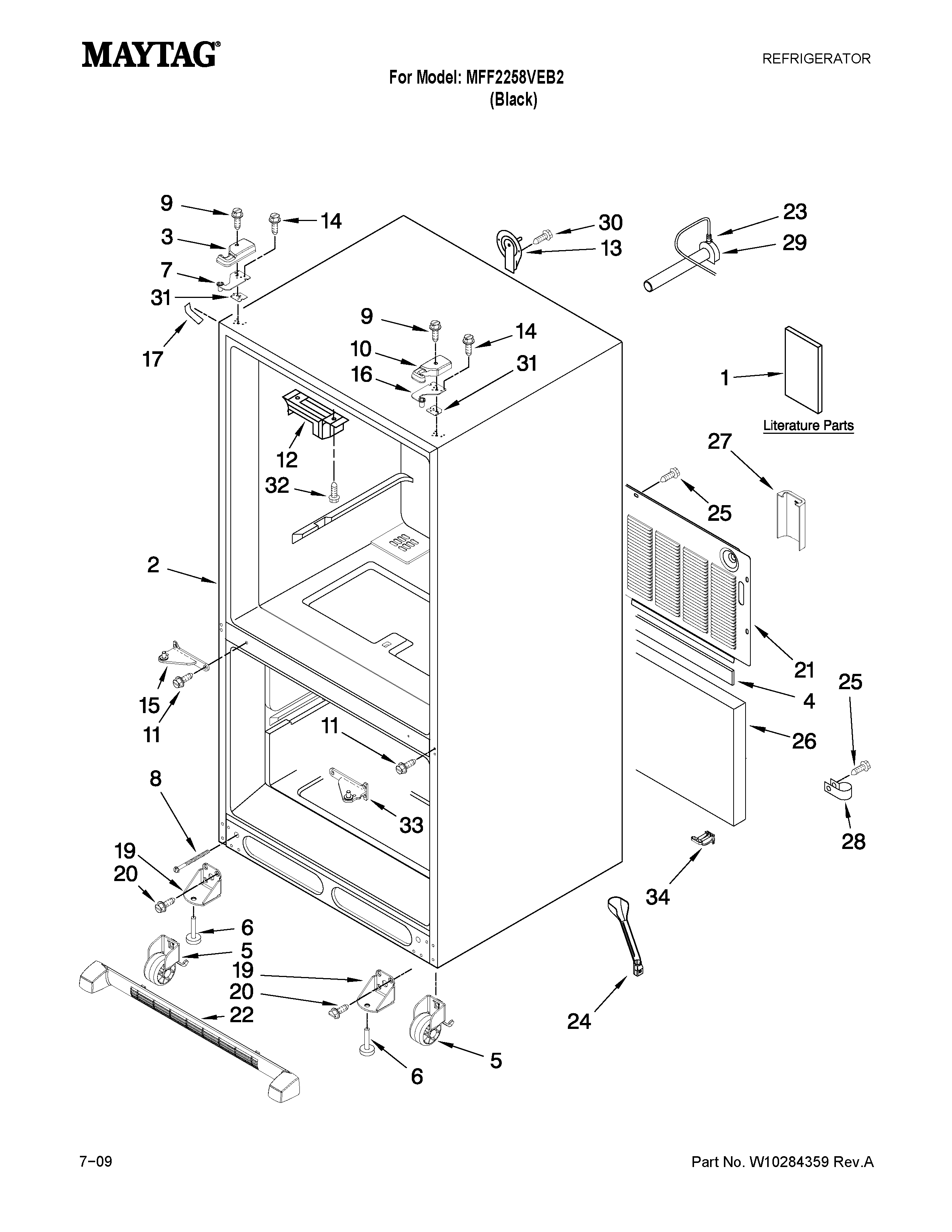 Maytag MFF2258VEB2 cabinet parts diagram