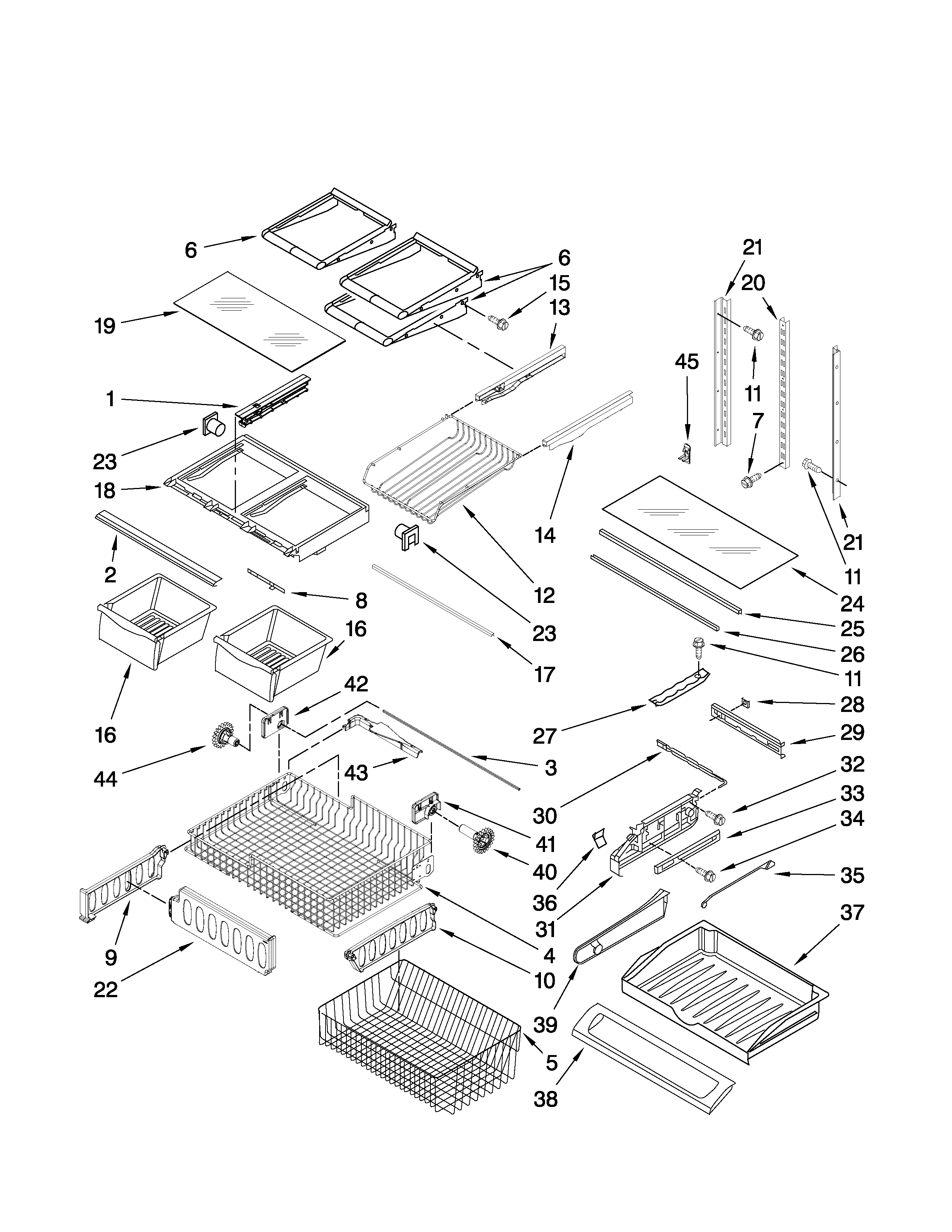 Maytag MFF2258VEB2 shelf parts diagram