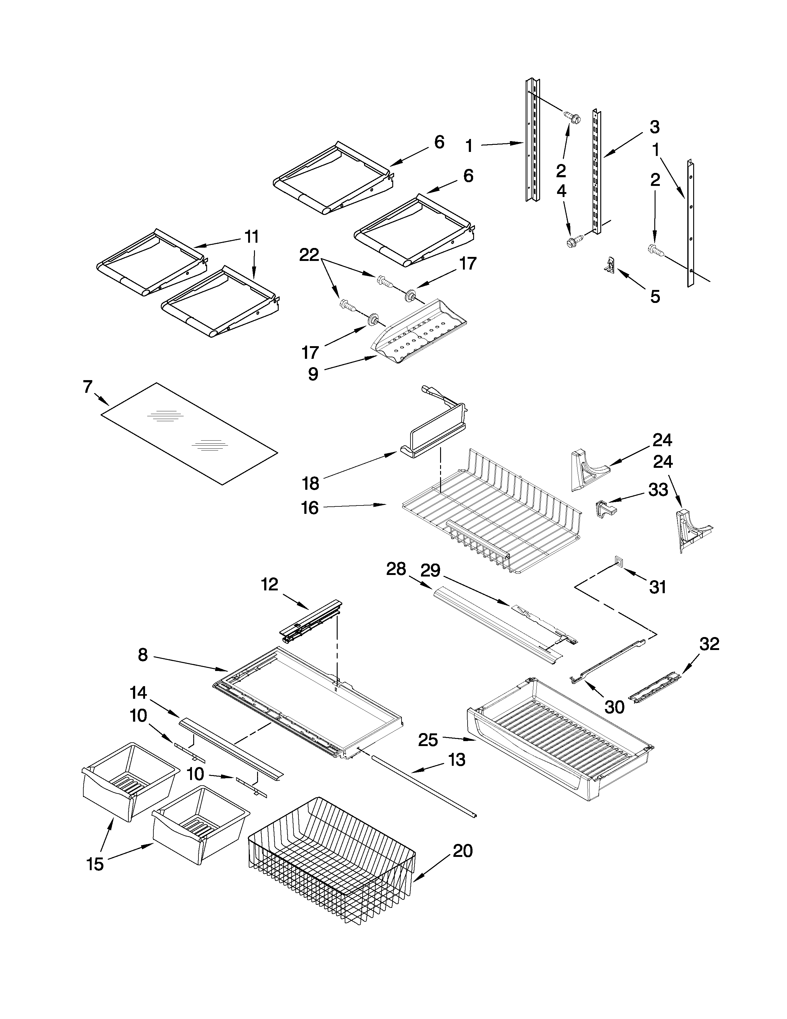 Maytag GB6525PEAS1 shelf parts diagram