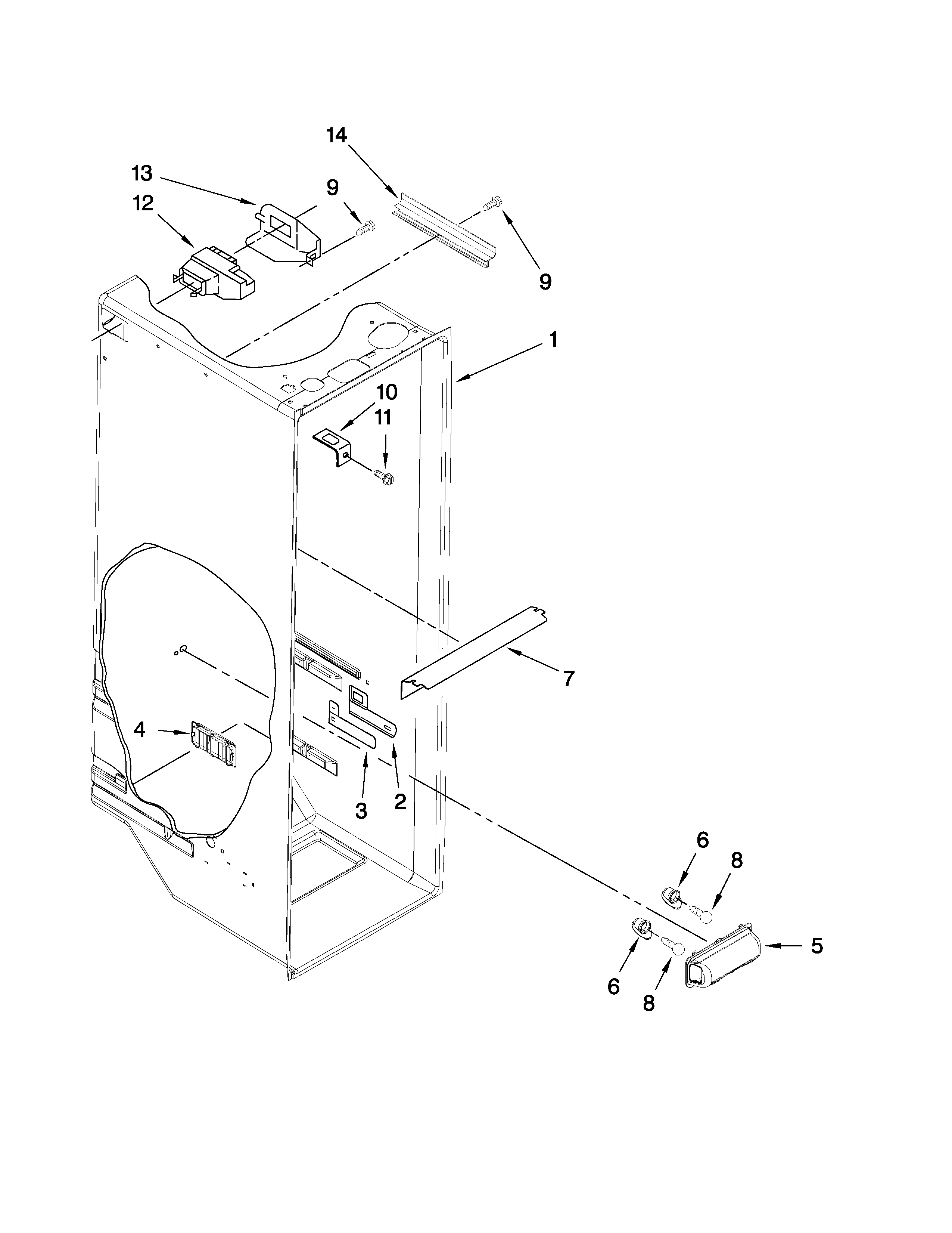Maytag MSB2554AEW01 refrigerator liner parts diagram