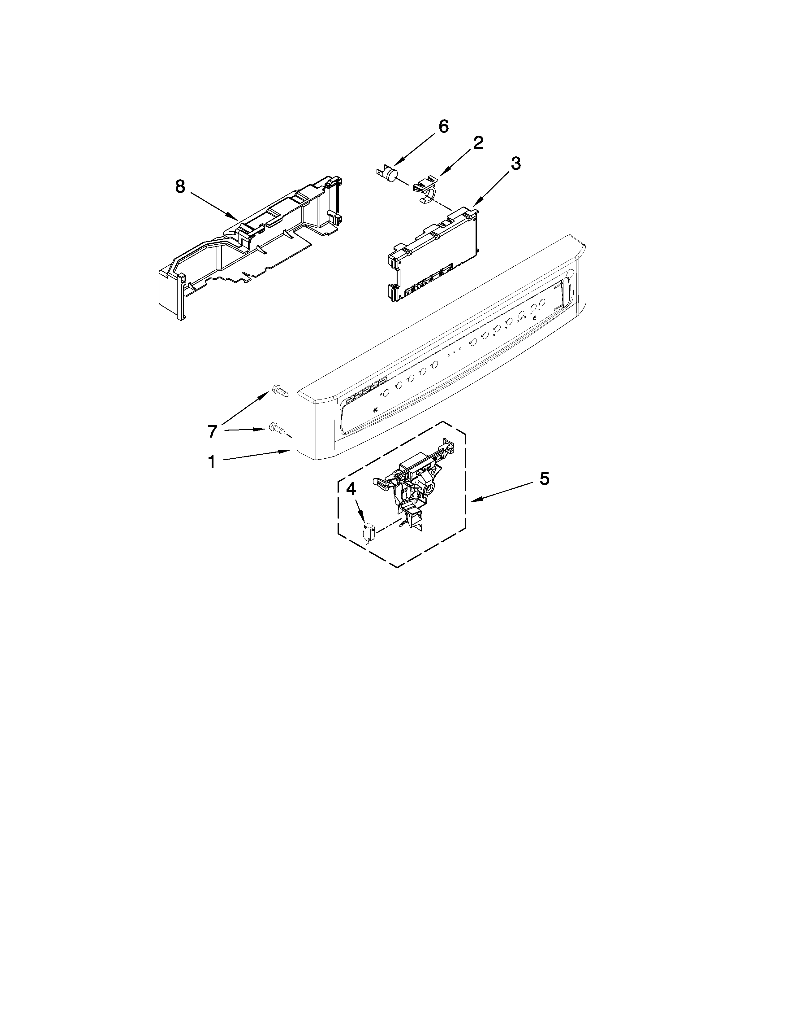 Maytag MDB6769AWB0 control panel parts diagram