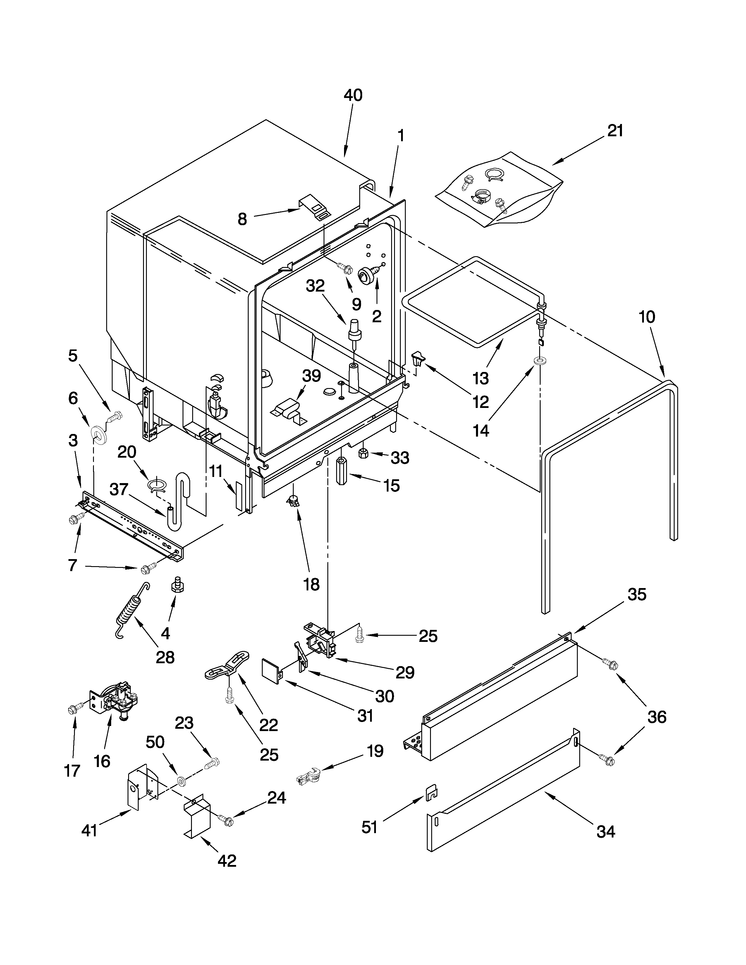 Estate TUD6710WQ0 tub assembly parts diagram