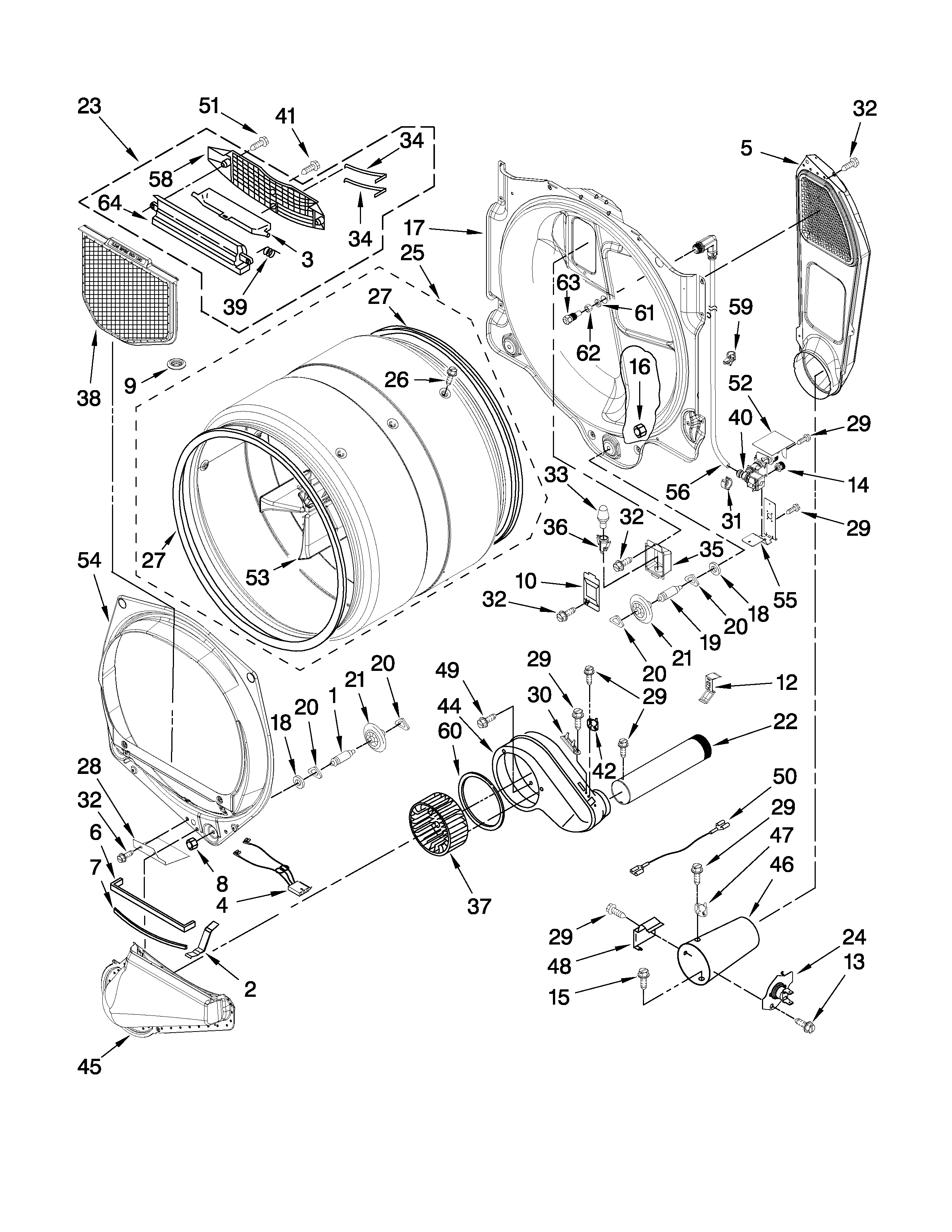 Whirlpool WGD9550WL1 bulkhead parts diagram