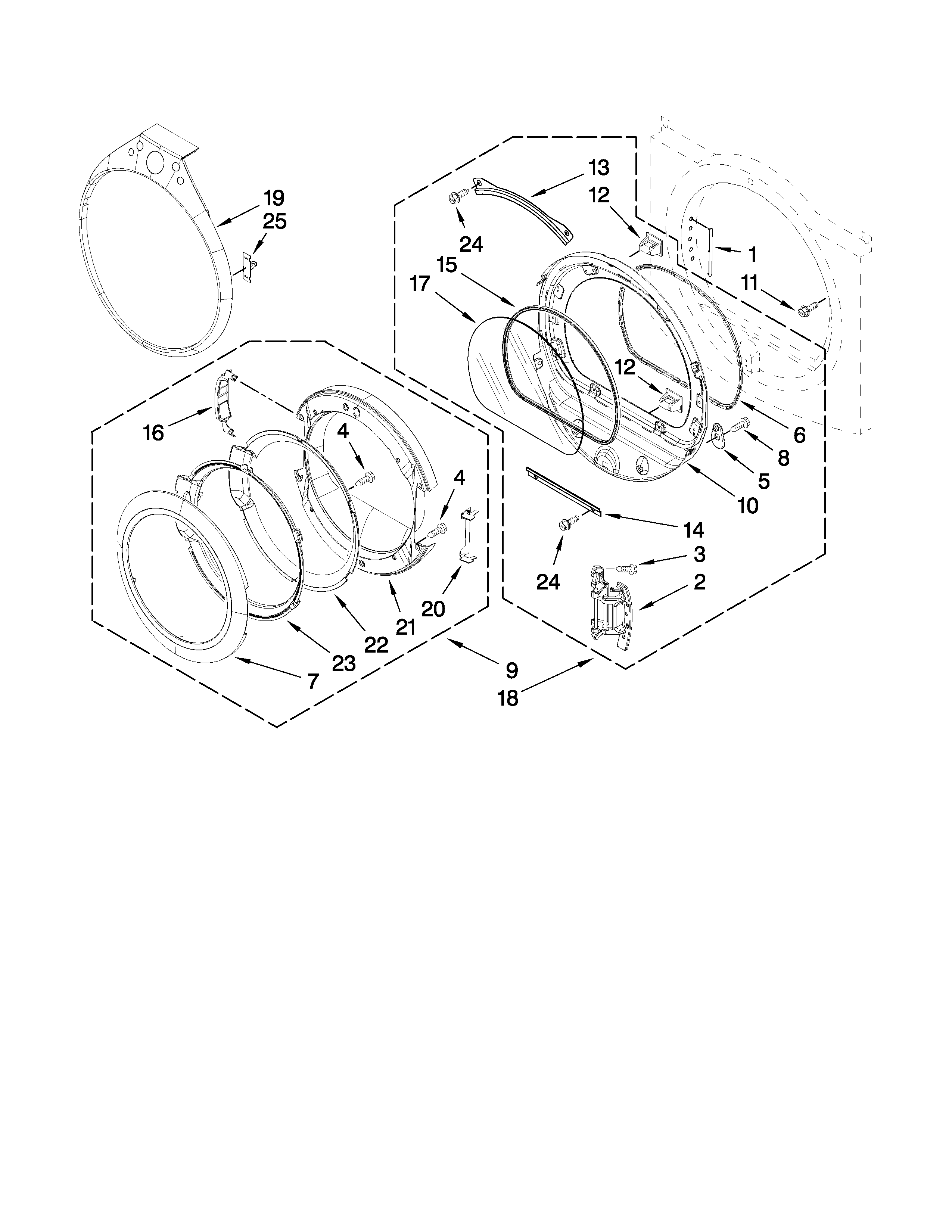 Whirlpool WGD9550WL1 door parts diagram