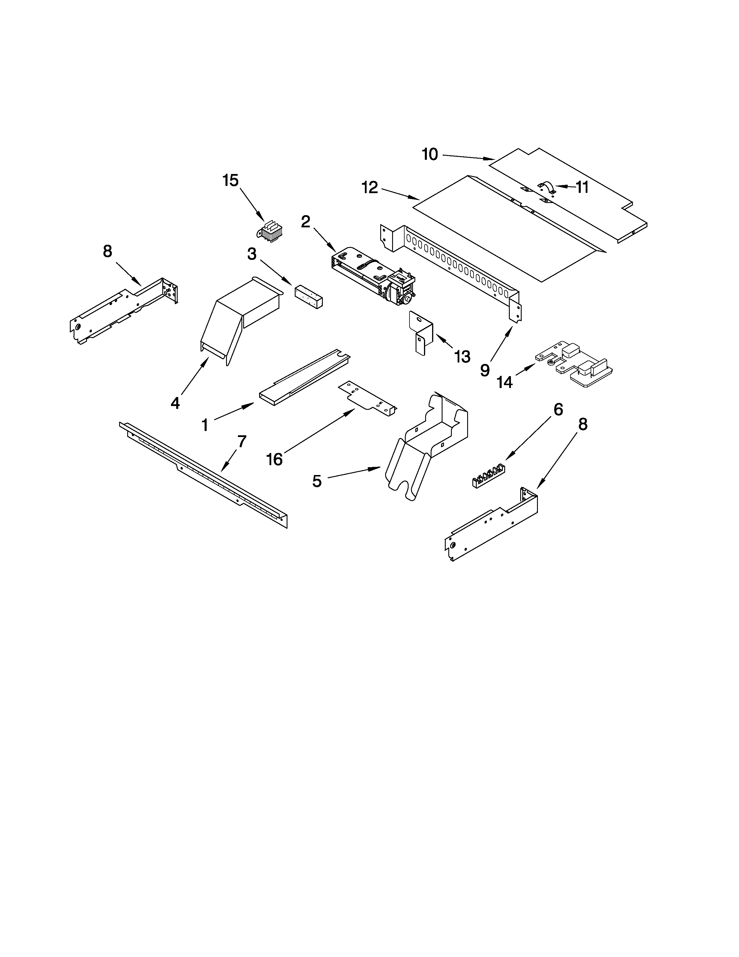 Whirlpool GBD309PVQ02 top venting parts diagram