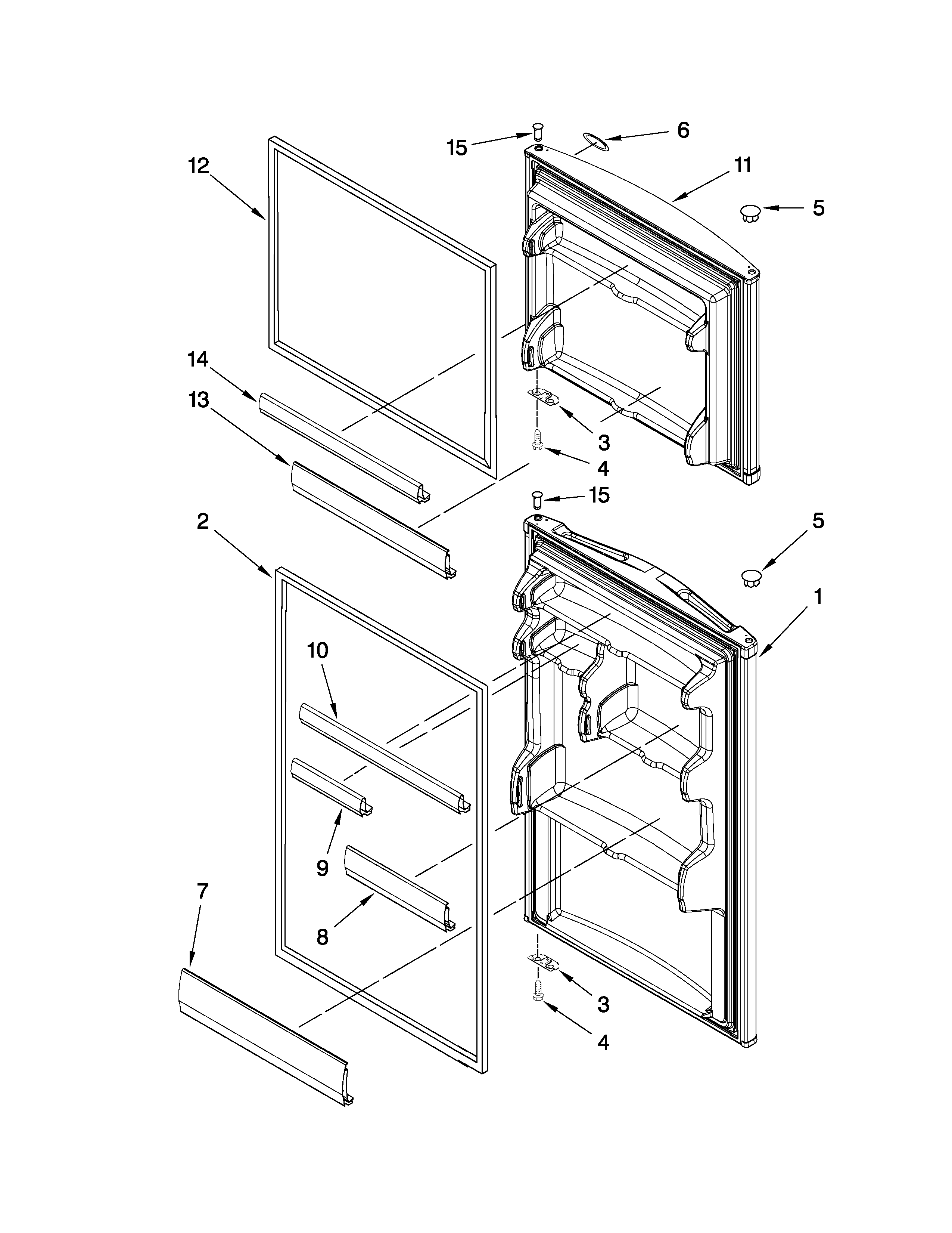 Whirlpool ET0MSRXTL01 door parts diagram
