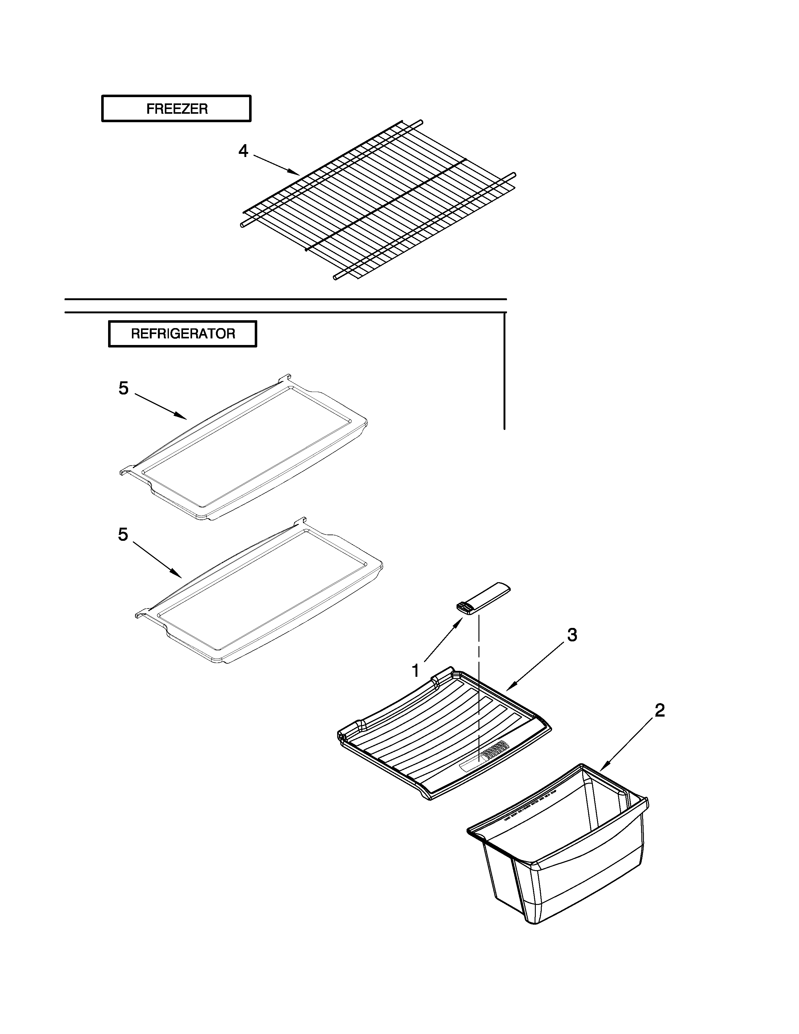Whirlpool ET0MSRXTL01 shelf parts diagram