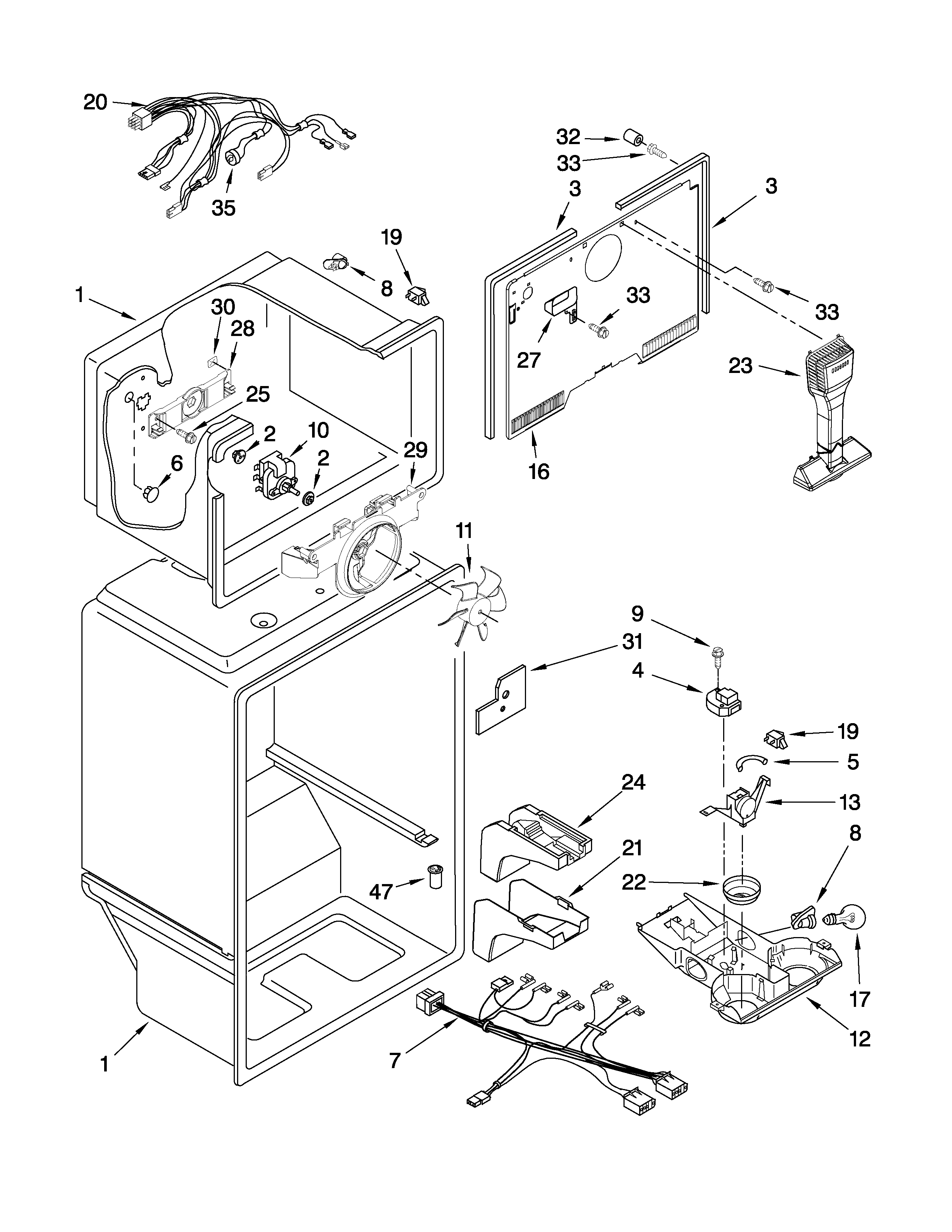 Amana A2RXNMFWS01 liner parts diagram