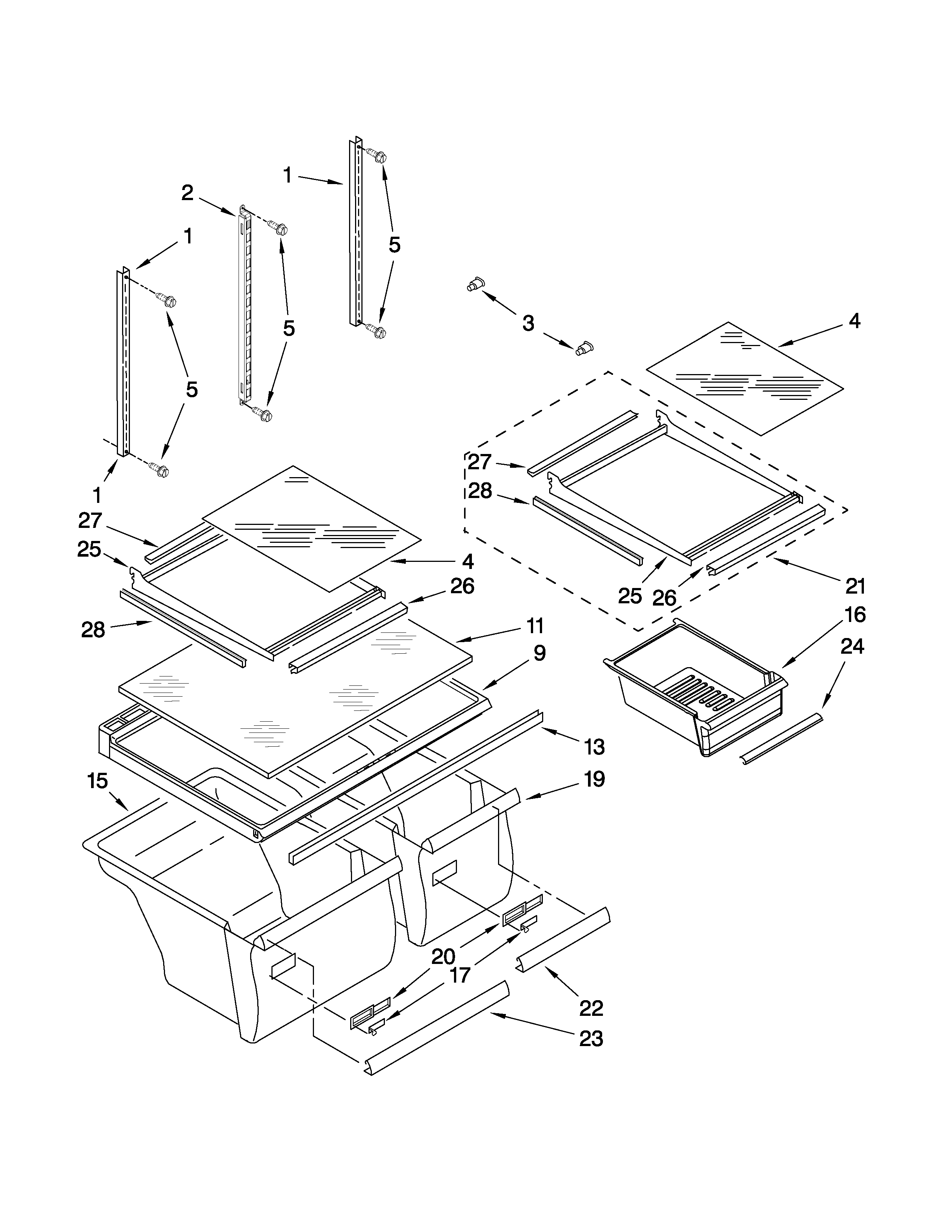 Maytag MTB1954EES02 shelf parts diagram