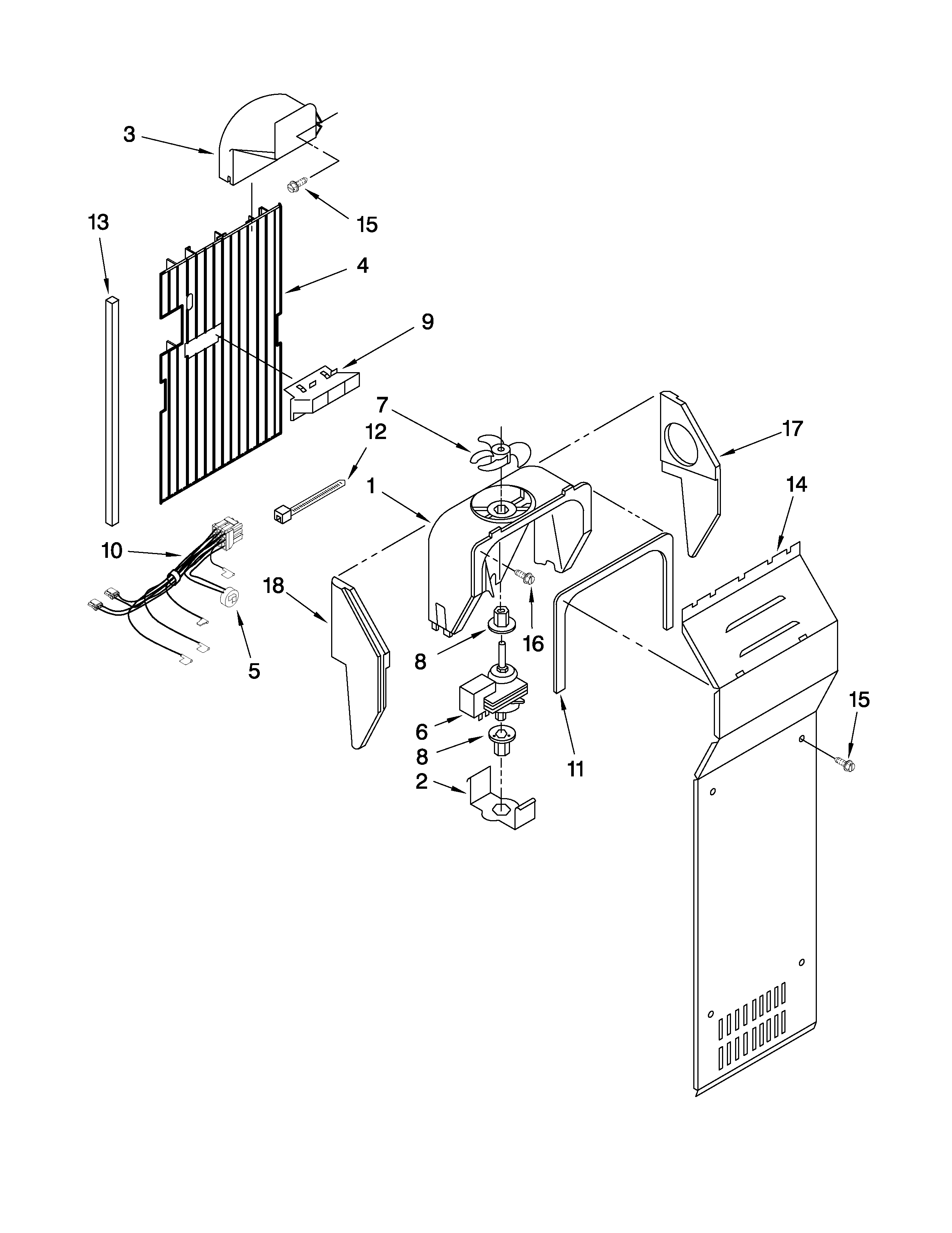 Estate TS25AFXKS07 air flow parts diagram
