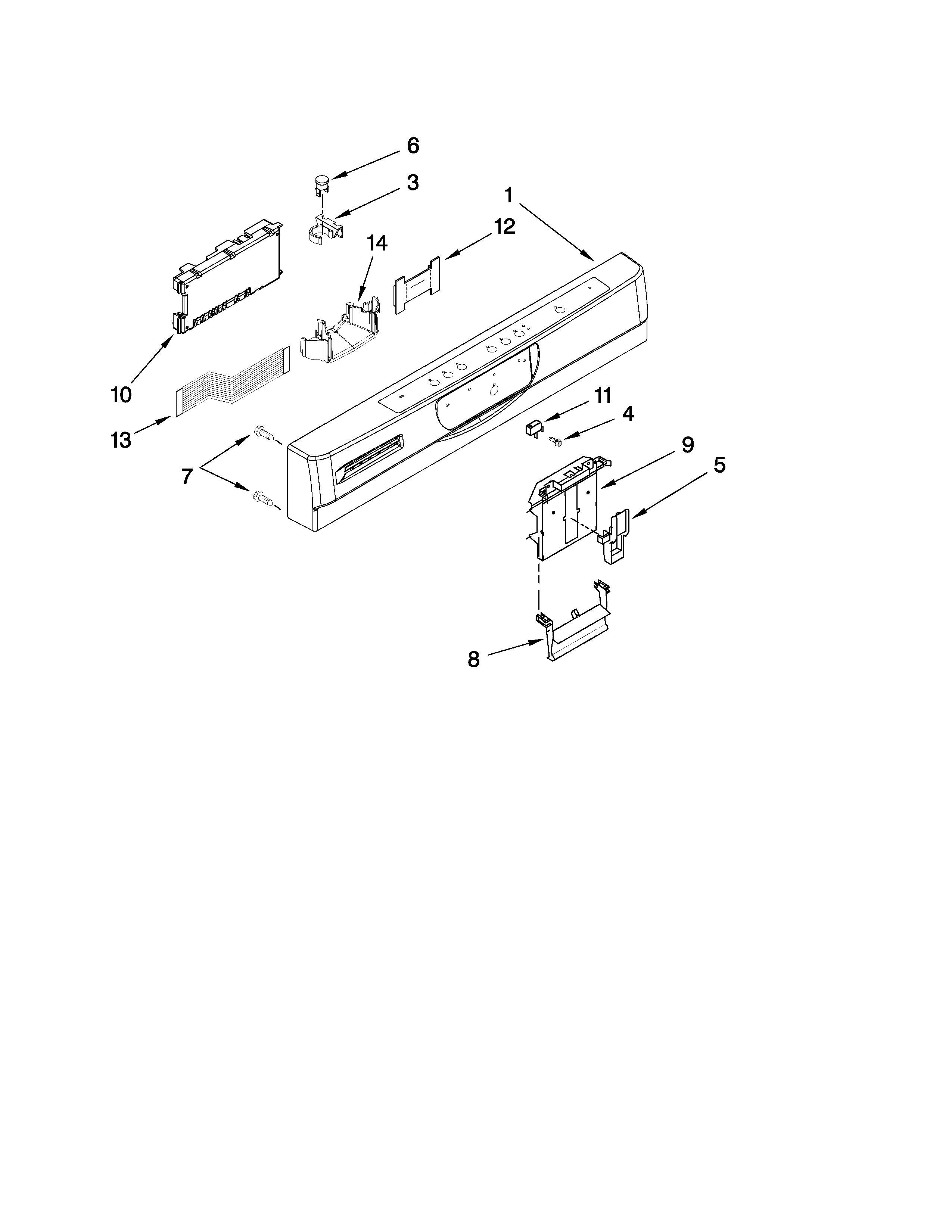 Jenn-Air JDB3000AWS1 control panel parts diagram