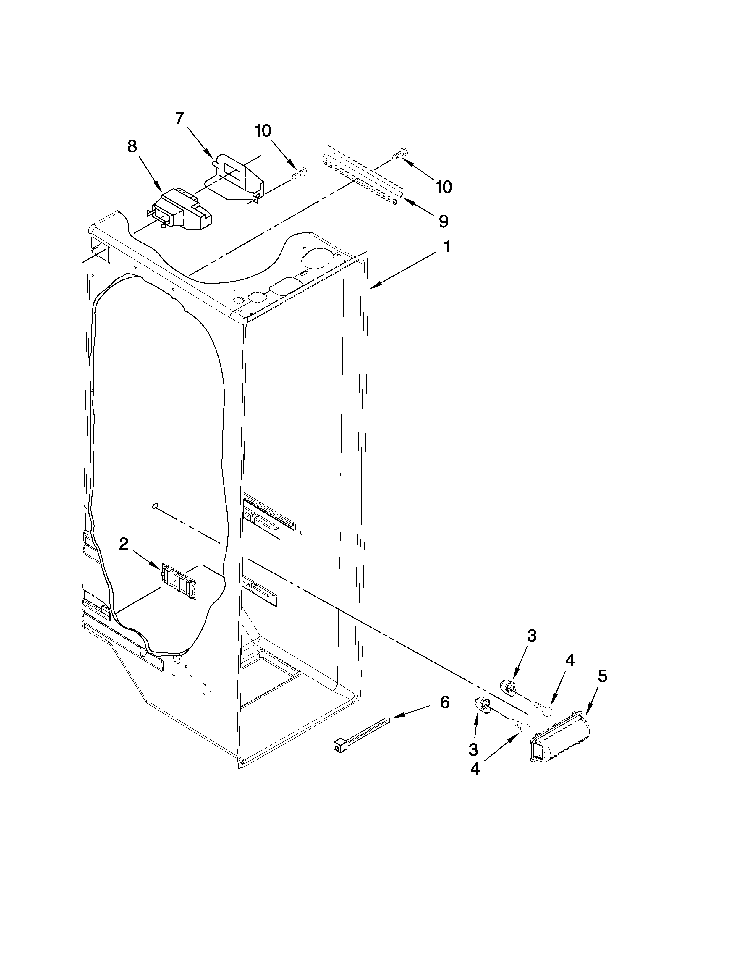 Amana ASD2523WRW00 refrigerator liner parts diagram