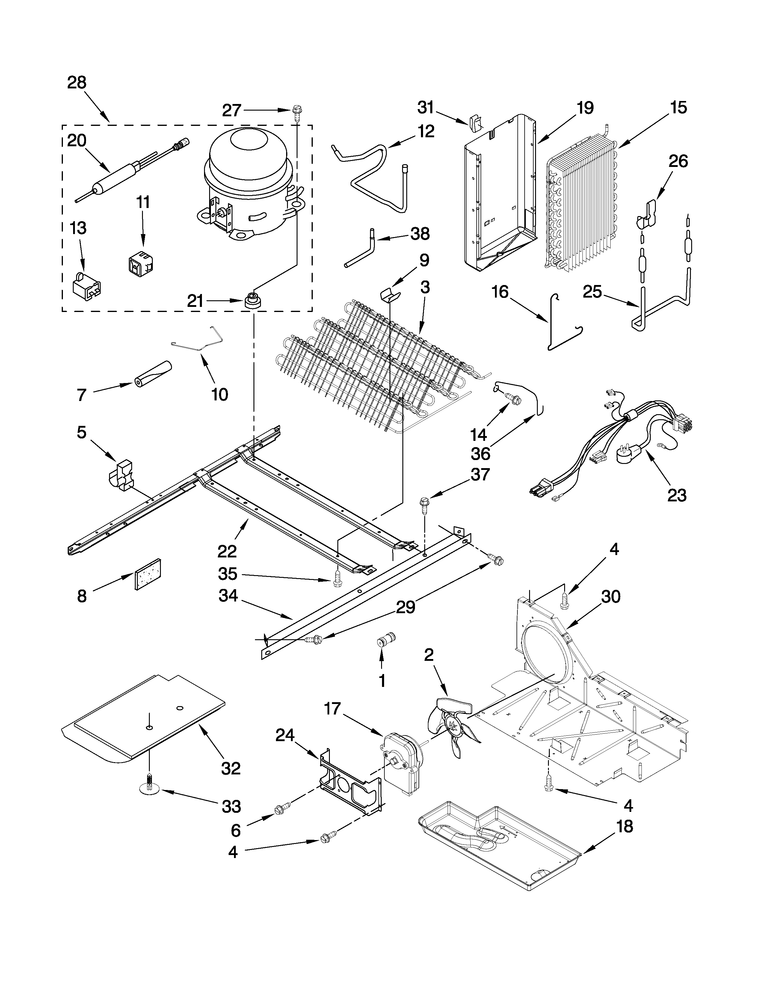 Amana ASD2523WRW00 unit parts diagram