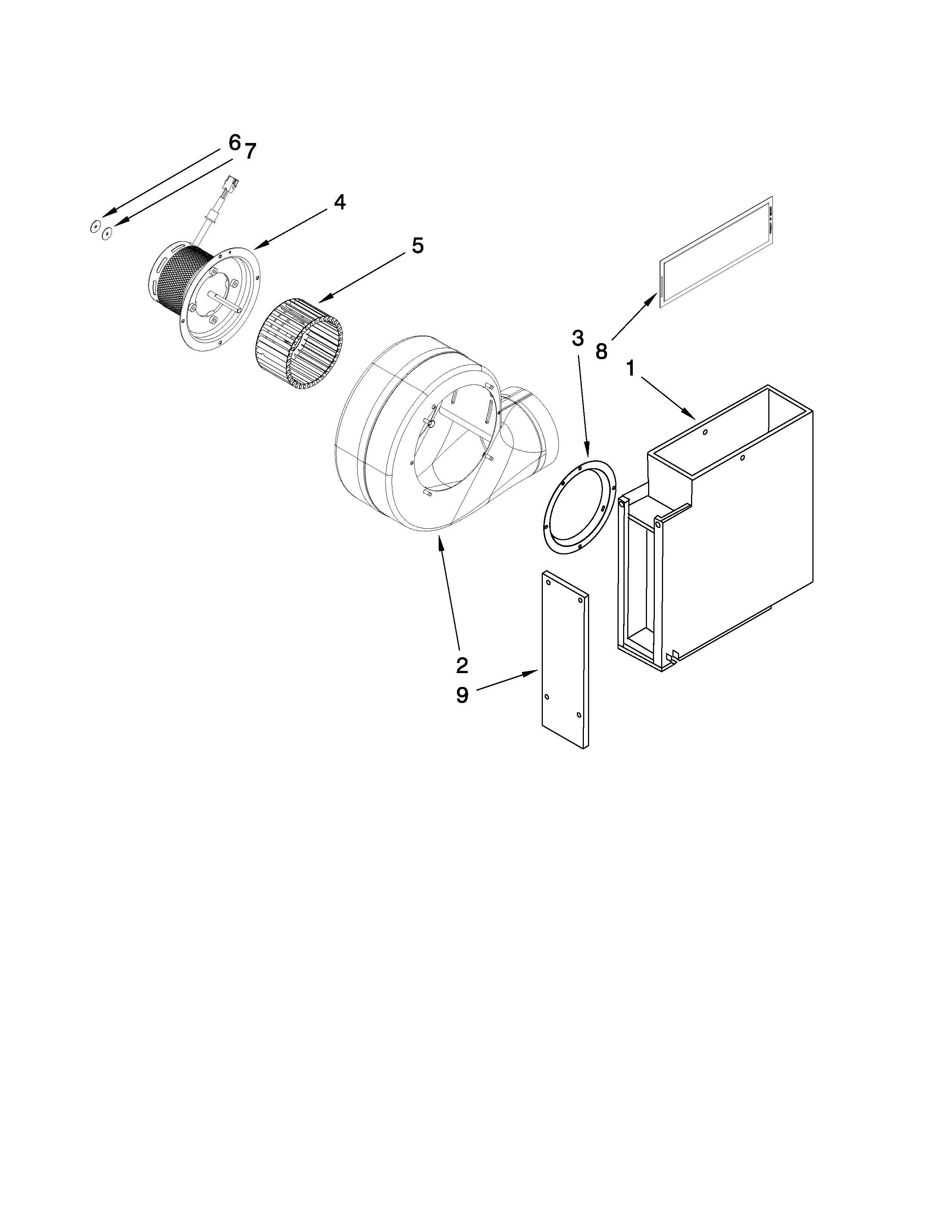 Jenn-Air JED3536WF00 blower unit parts diagram