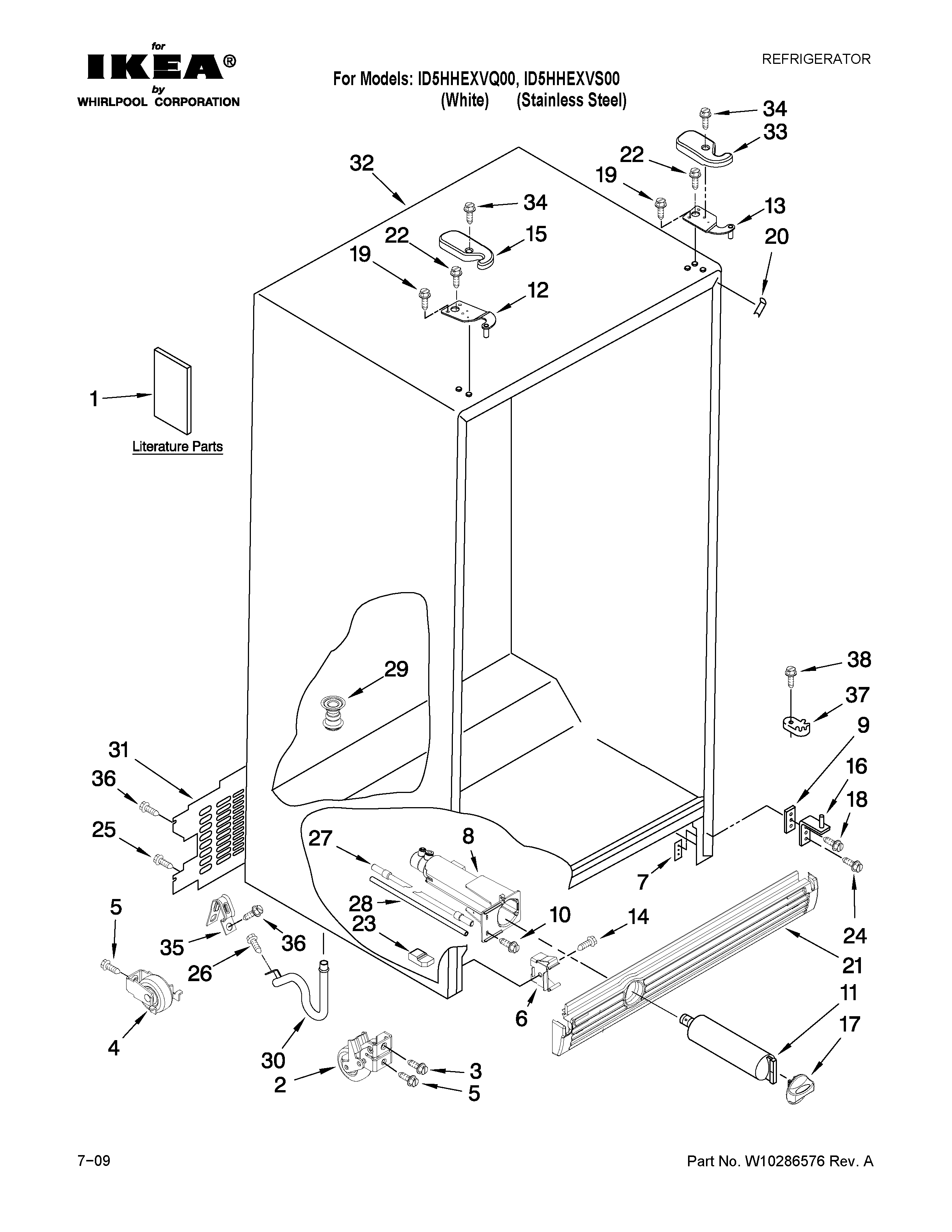 Ikea ID5HHEXVQ00 cabinet parts diagram