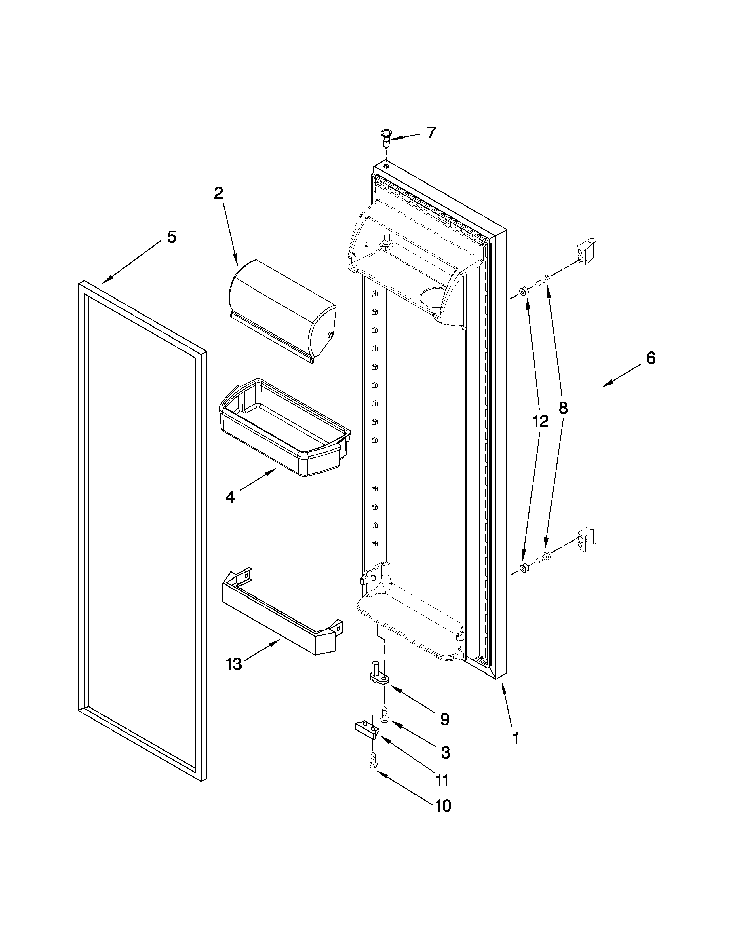 Ikea ID5HHEXVQ00 refrigerator door parts diagram