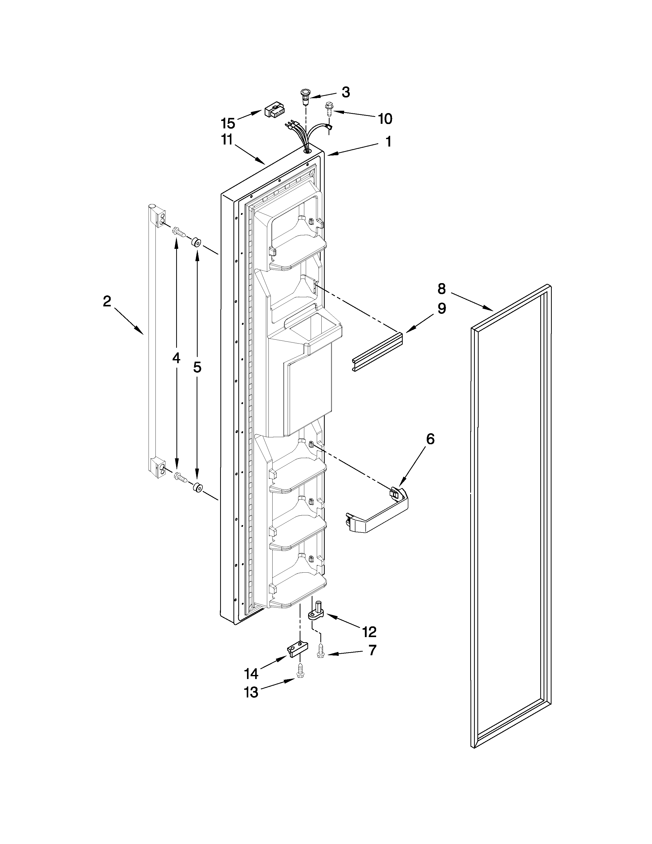 Ikea ID5HHEXVQ00 freezer door parts diagram