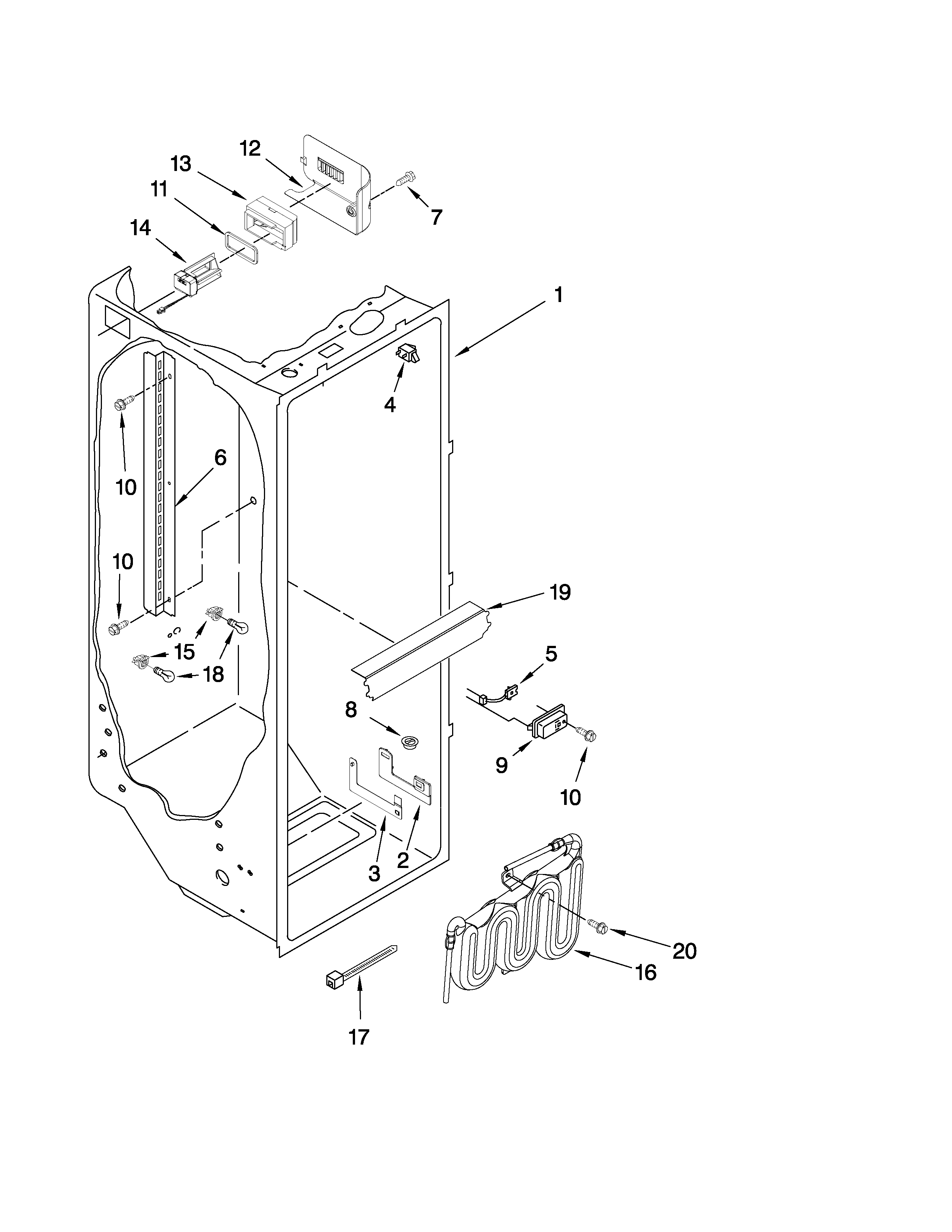 Ikea ID3CHEXWS00 refrigerator liner parts diagram