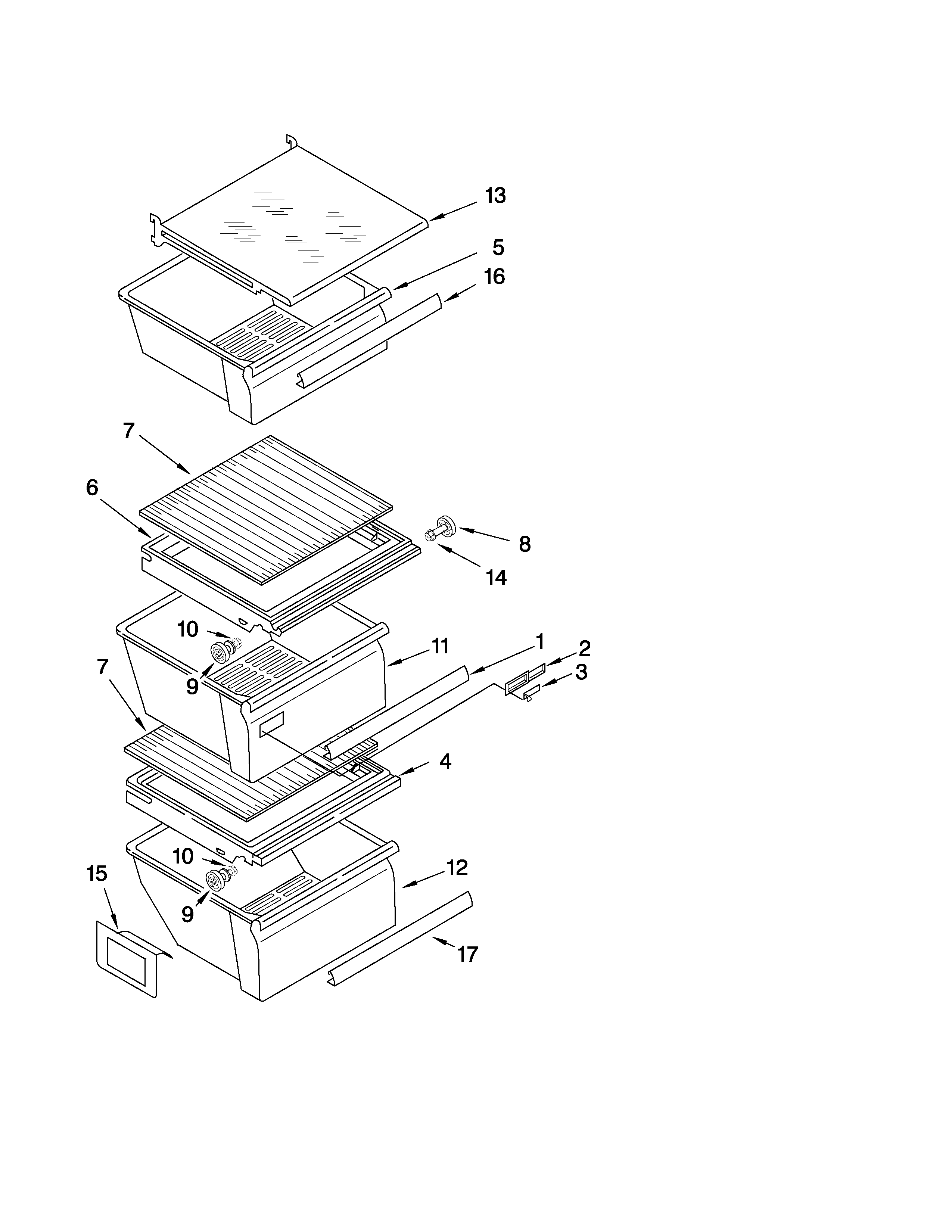 Ikea ID3CHEXWS00 refrigerator shelf parts diagram