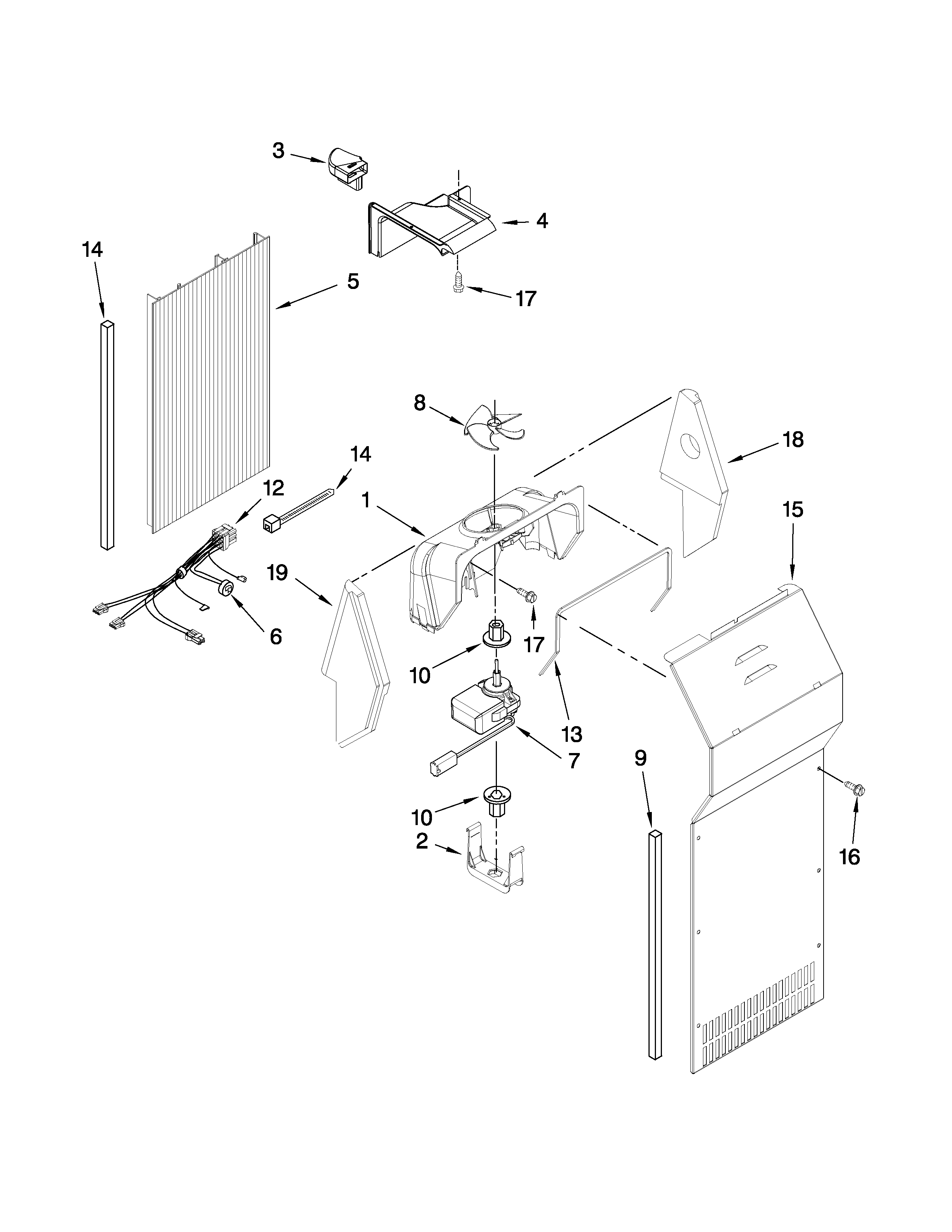 Ikea ID3CHEXWS00 air flow parts diagram