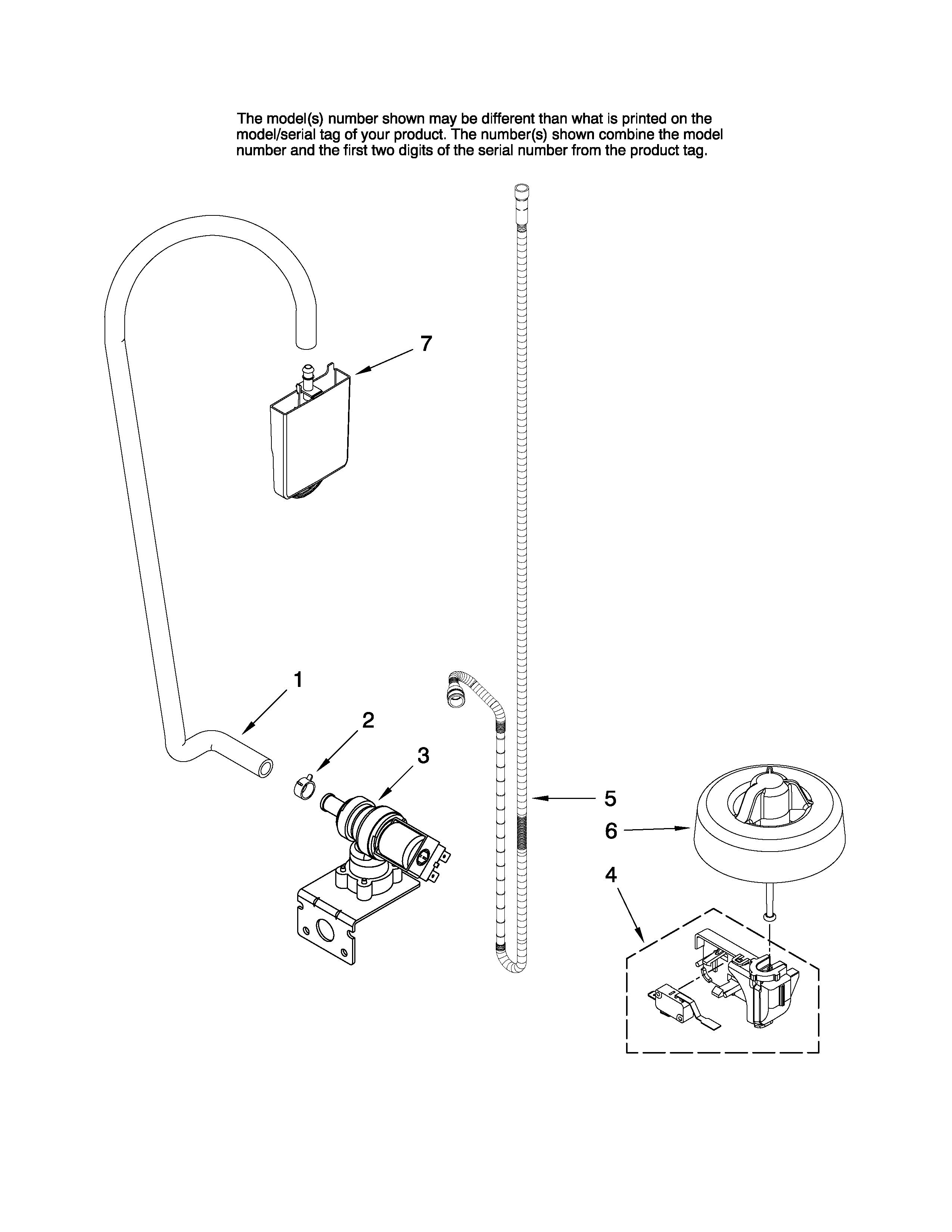 Maytag MDB5601AWQ2 fill and overfill parts diagram