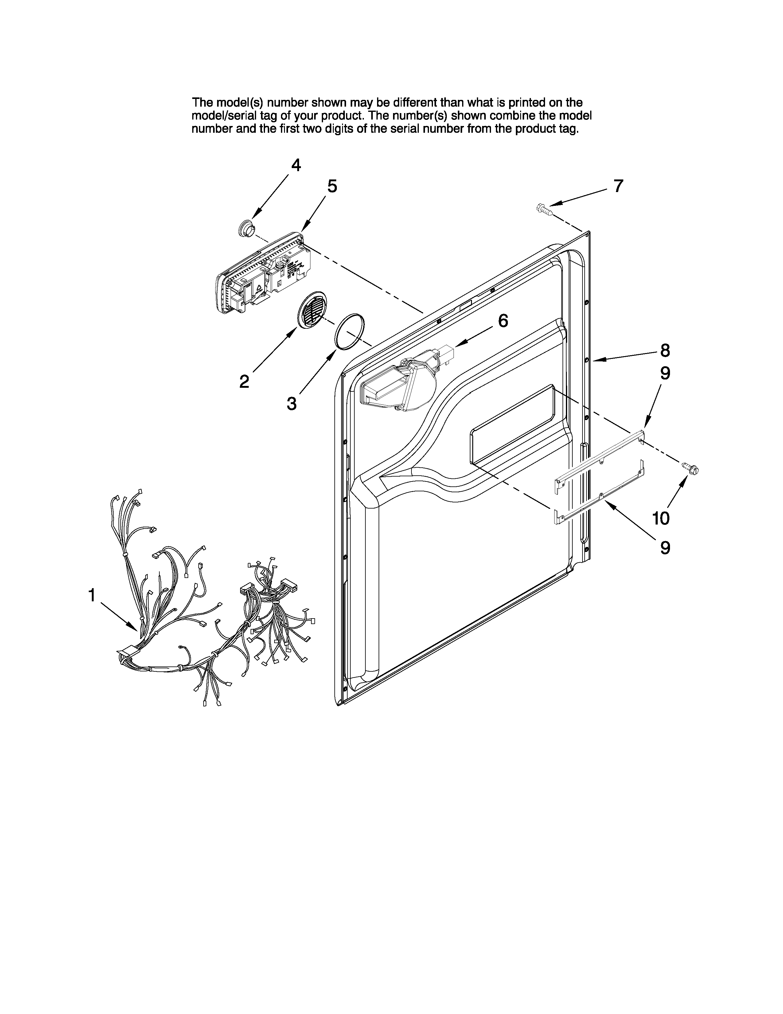 Maytag MDB6759AWB2 door and latch parts diagram