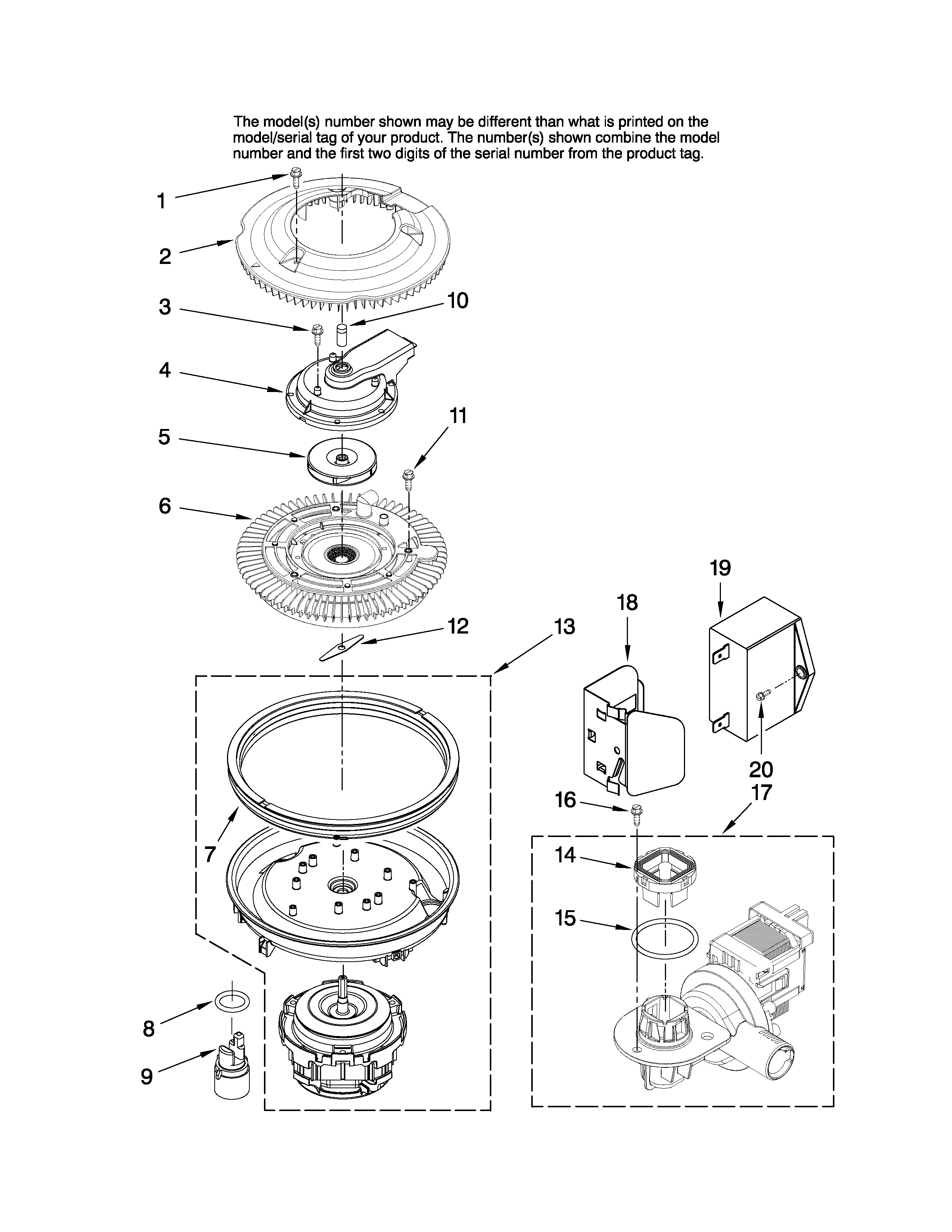 Maytag MDB6759AWB2 pump and motor parts diagram