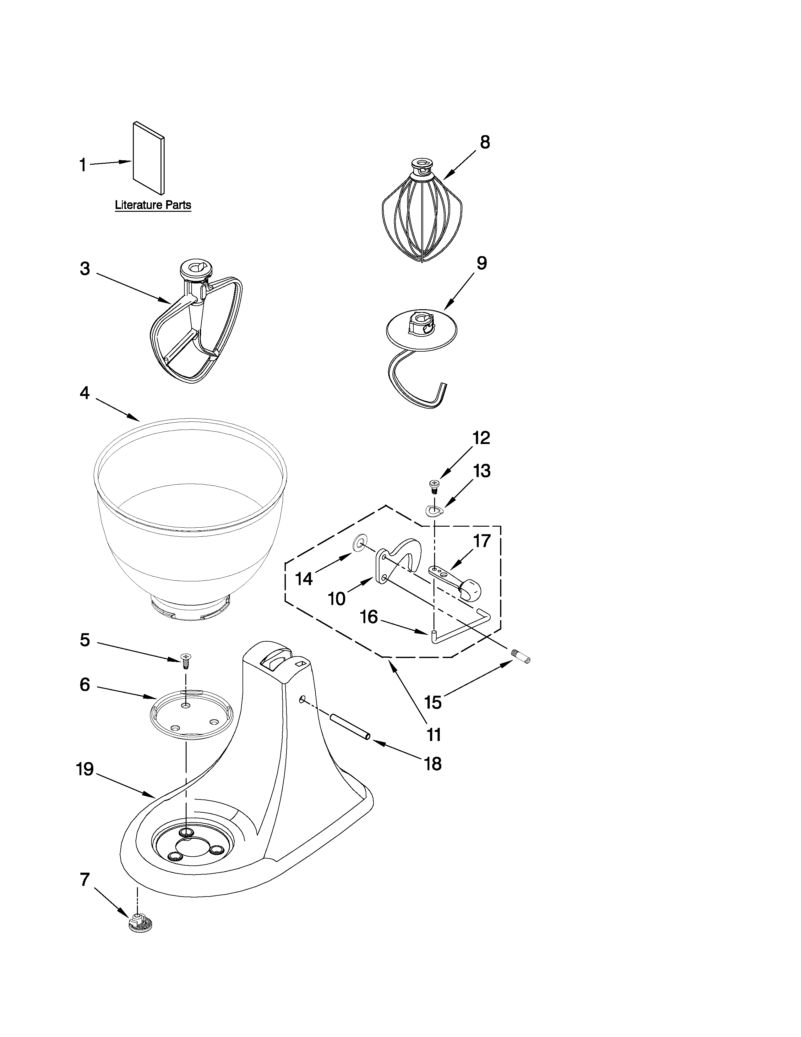 KitchenAid K45SSDAL-0 base and pedestal unit diagram