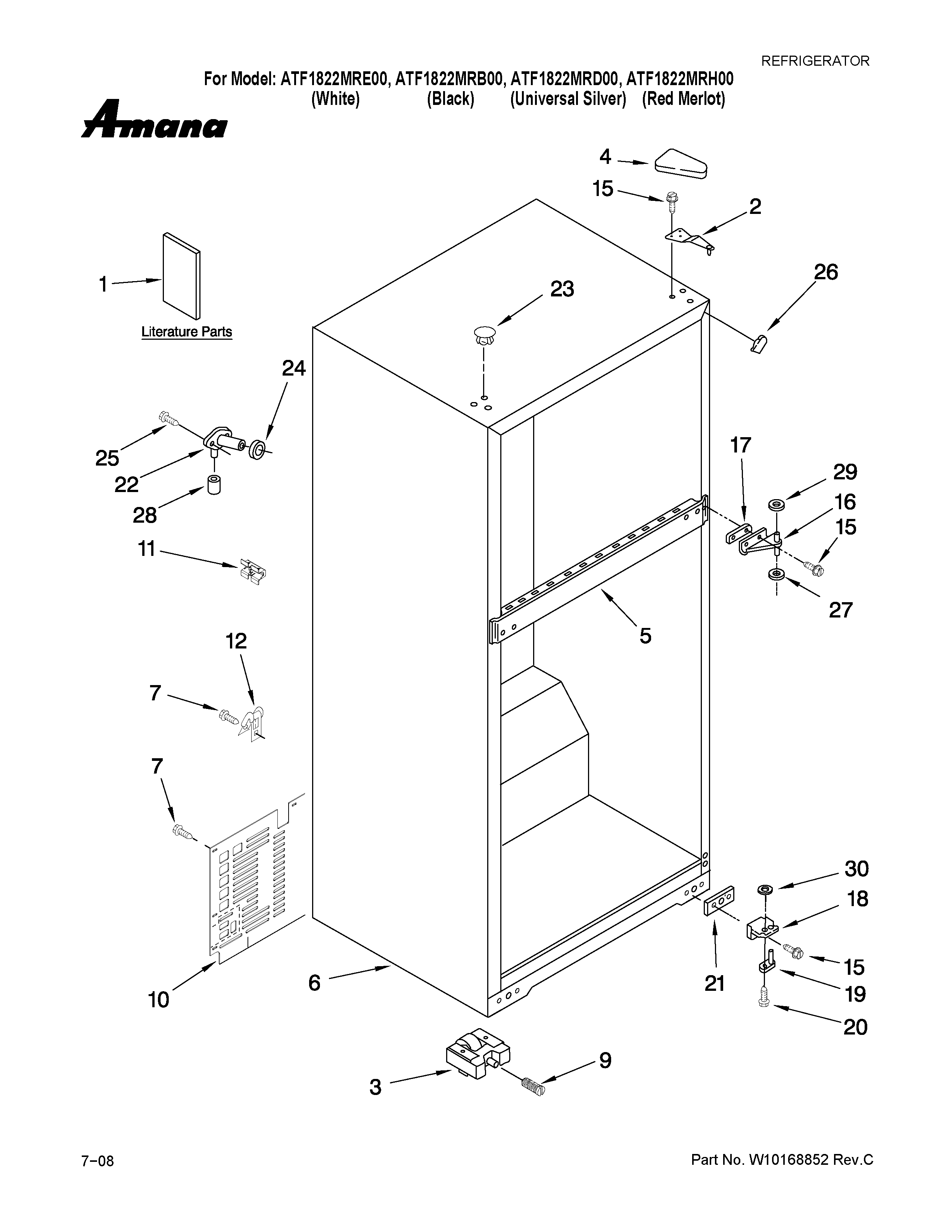 Amana ATF1822MRE00 cabinet parts diagram