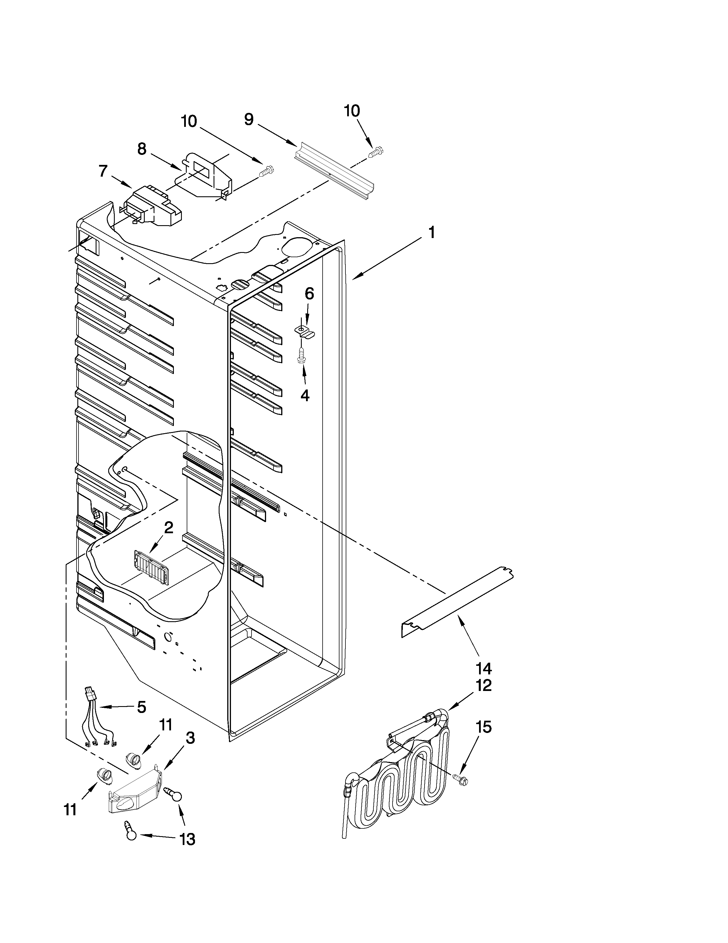 Whirlpool ED2KVEXVQ00 refrigerator liner parts diagram