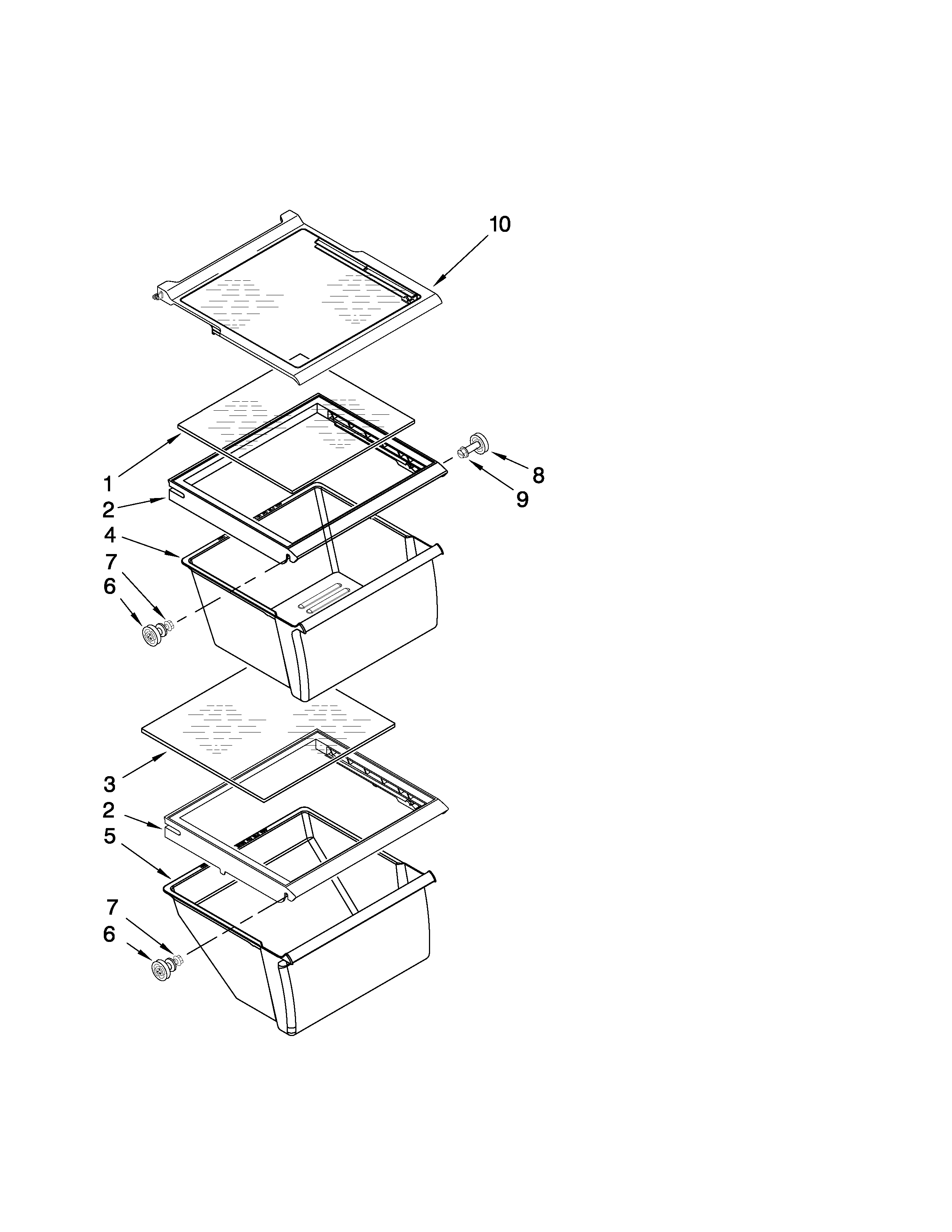 Whirlpool ED2KVEXVQ00 refrigerator shelf parts diagram