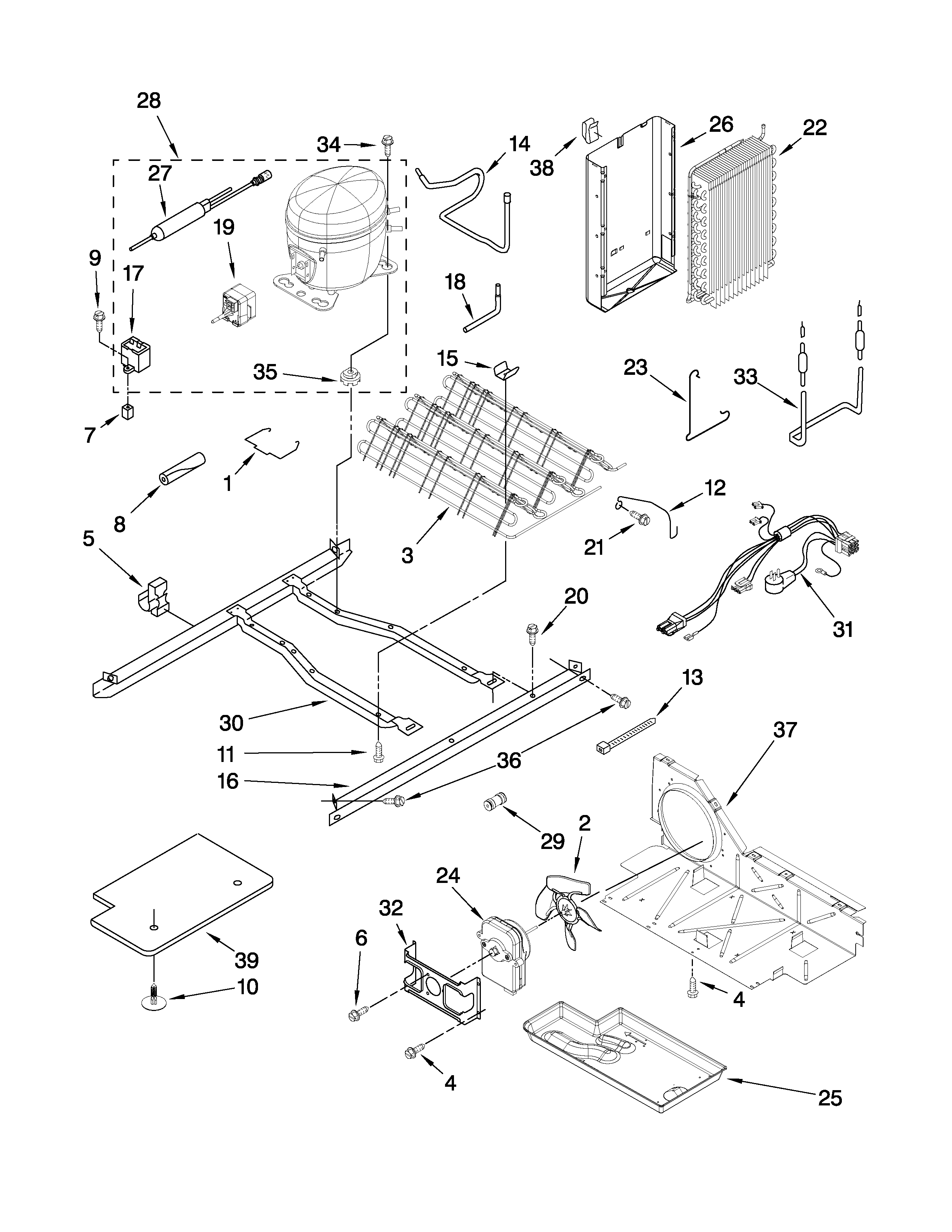 Whirlpool ED2KVEXVQ00 unit parts diagram