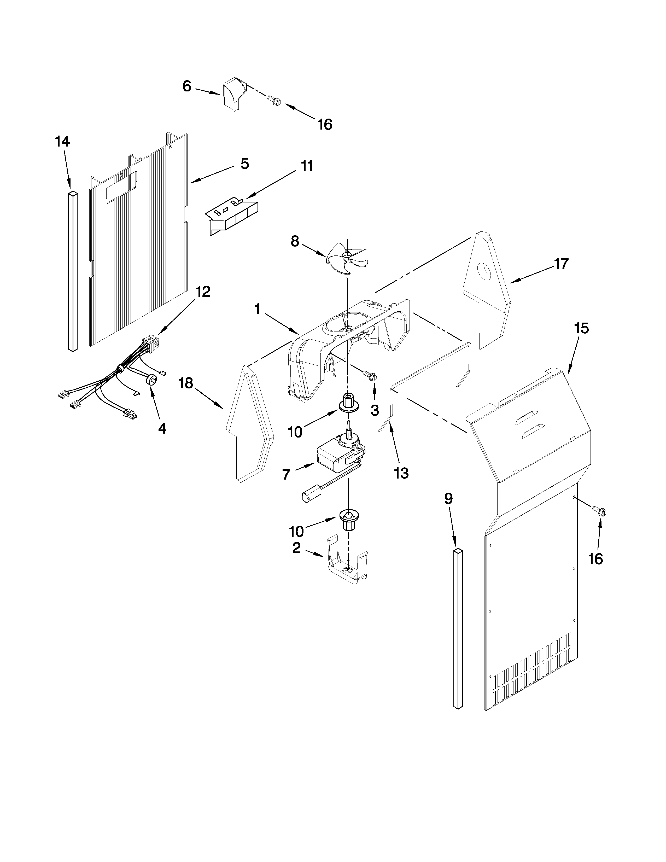 Whirlpool ED2KVEXVQ00 air flow parts diagram