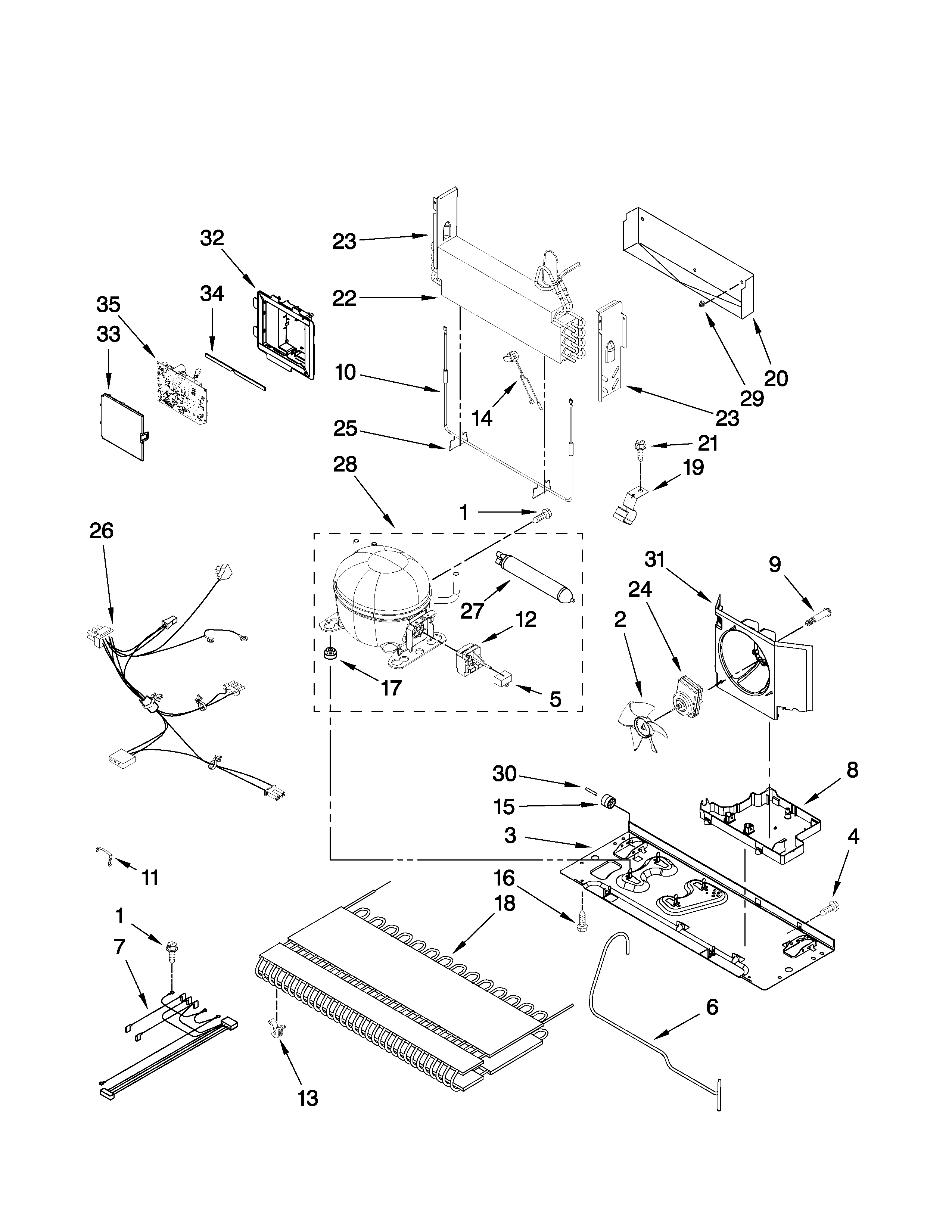 Amana AFI2538AES5 unit parts diagram