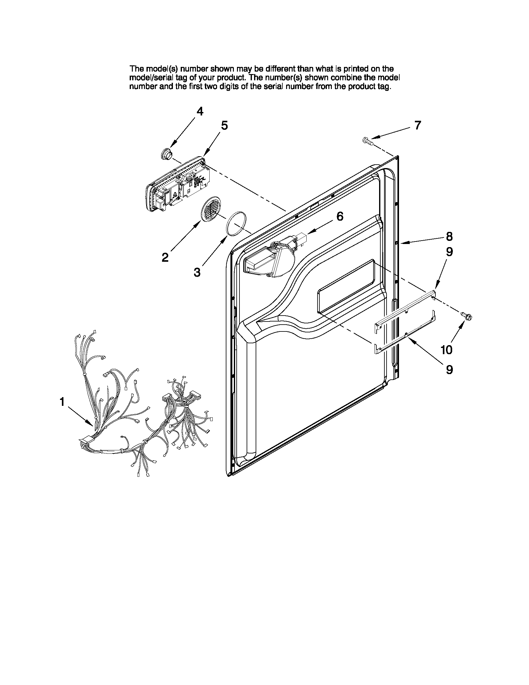 Maytag MDBH968AWS2 door and latch parts diagram