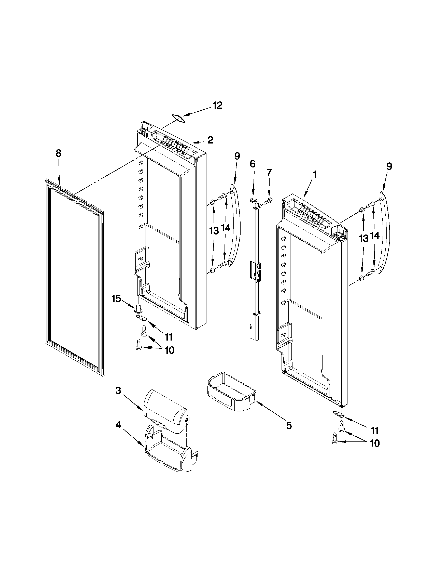 Maytag MFF2558VEB1 refrigerator door parts diagram