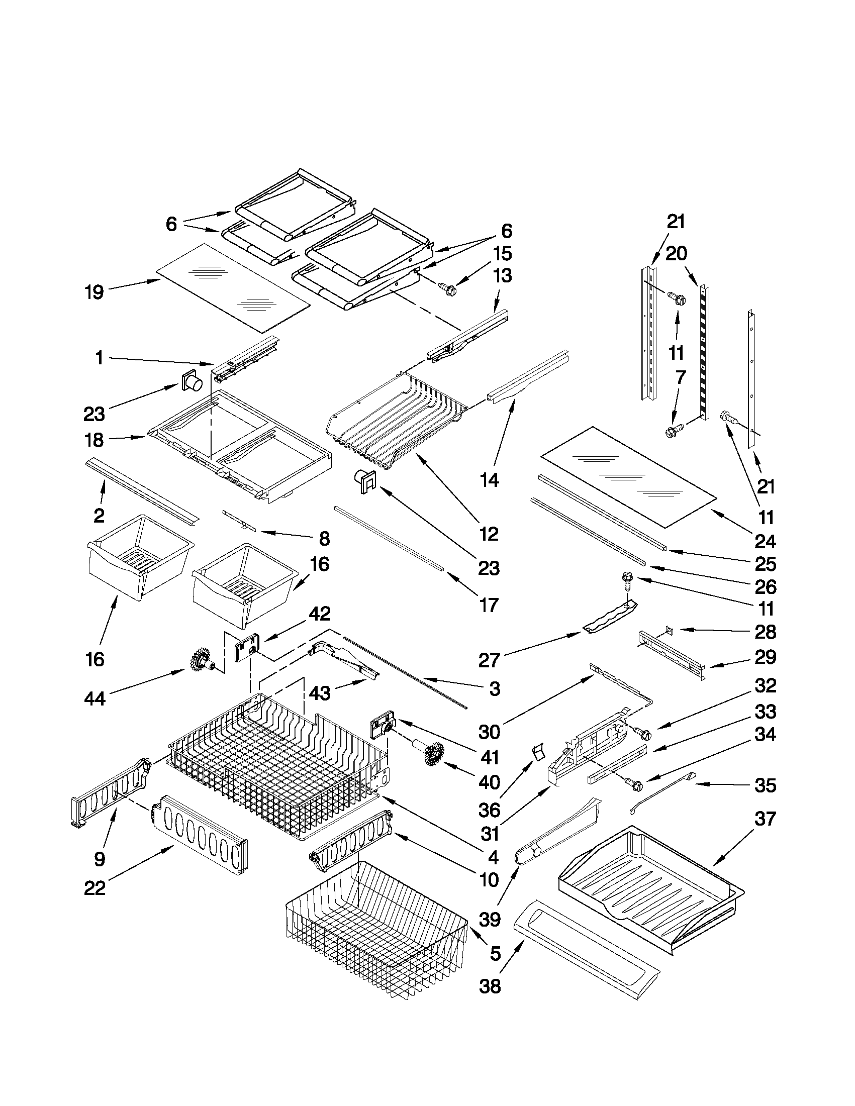 Maytag MFF2558VEB1 shelf parts diagram