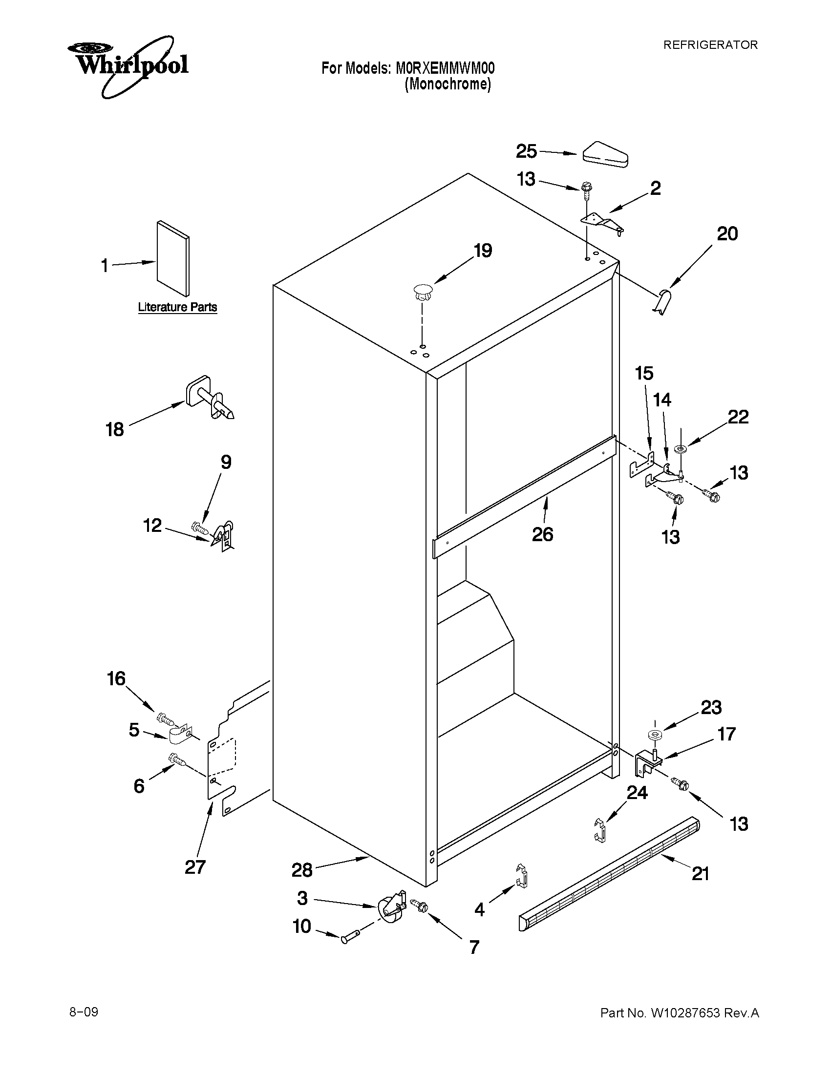 Maytag M0RXEMMWM00 cabinet parts diagram