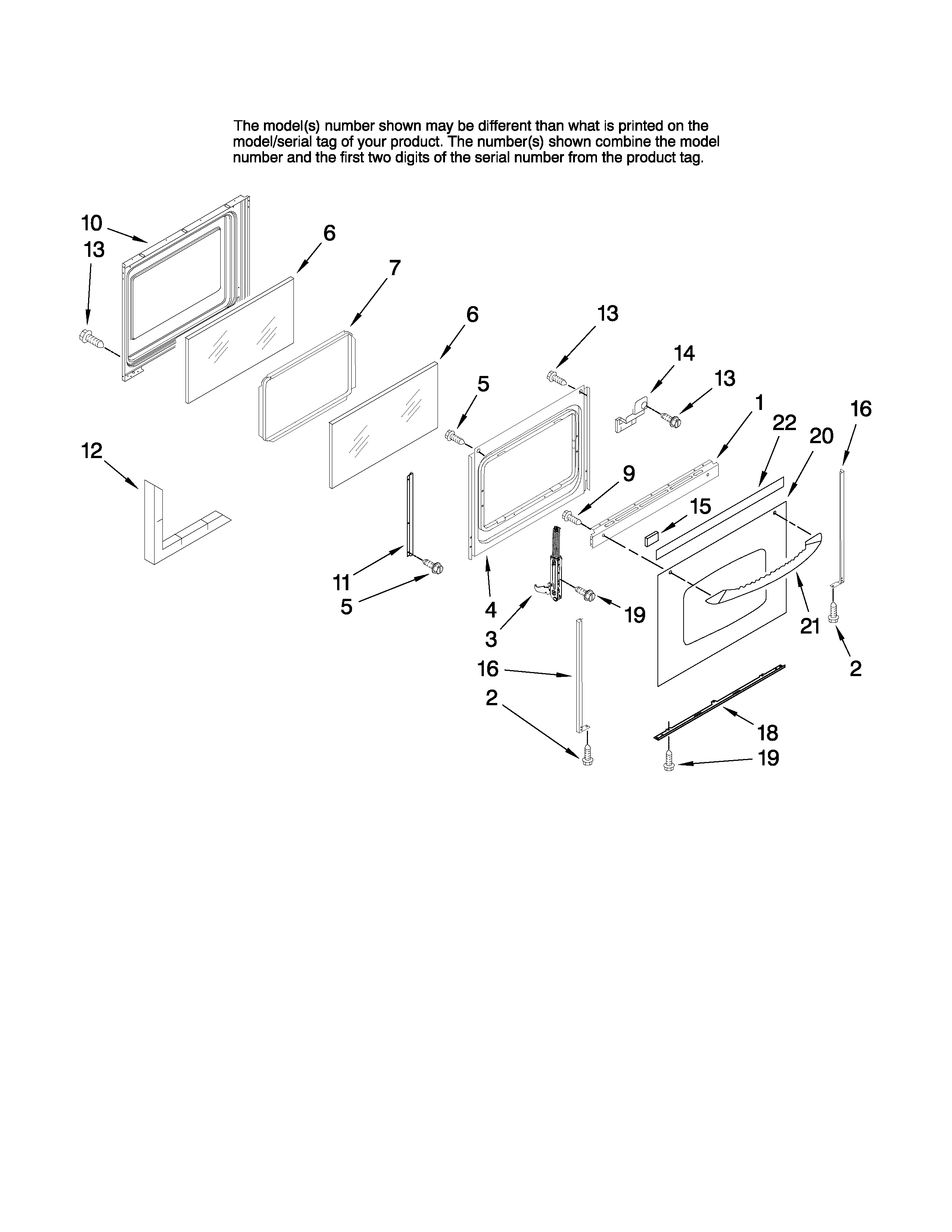 Maytag MER5775RAQ1 door parts diagram