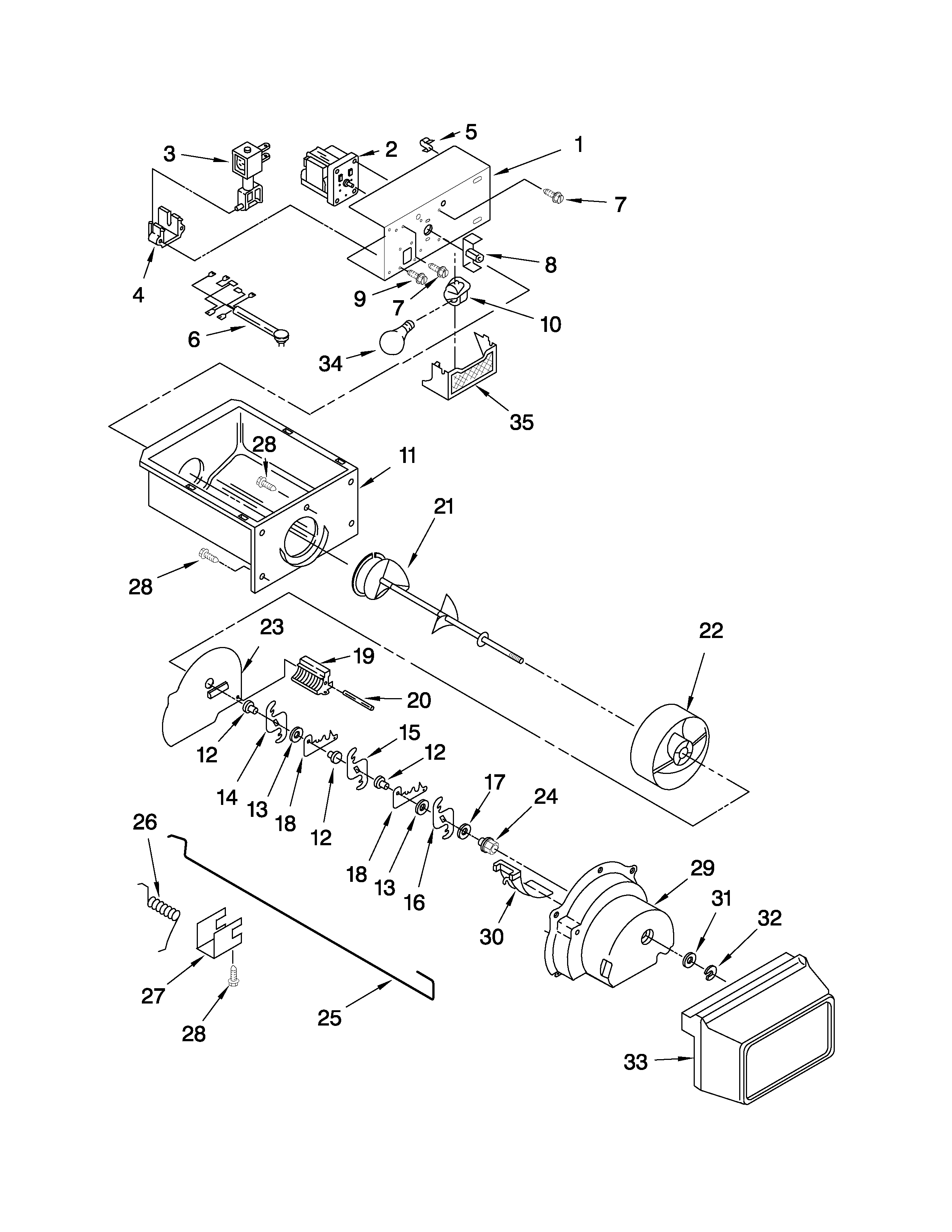 Amana ASD2524VES02 motor an diagram