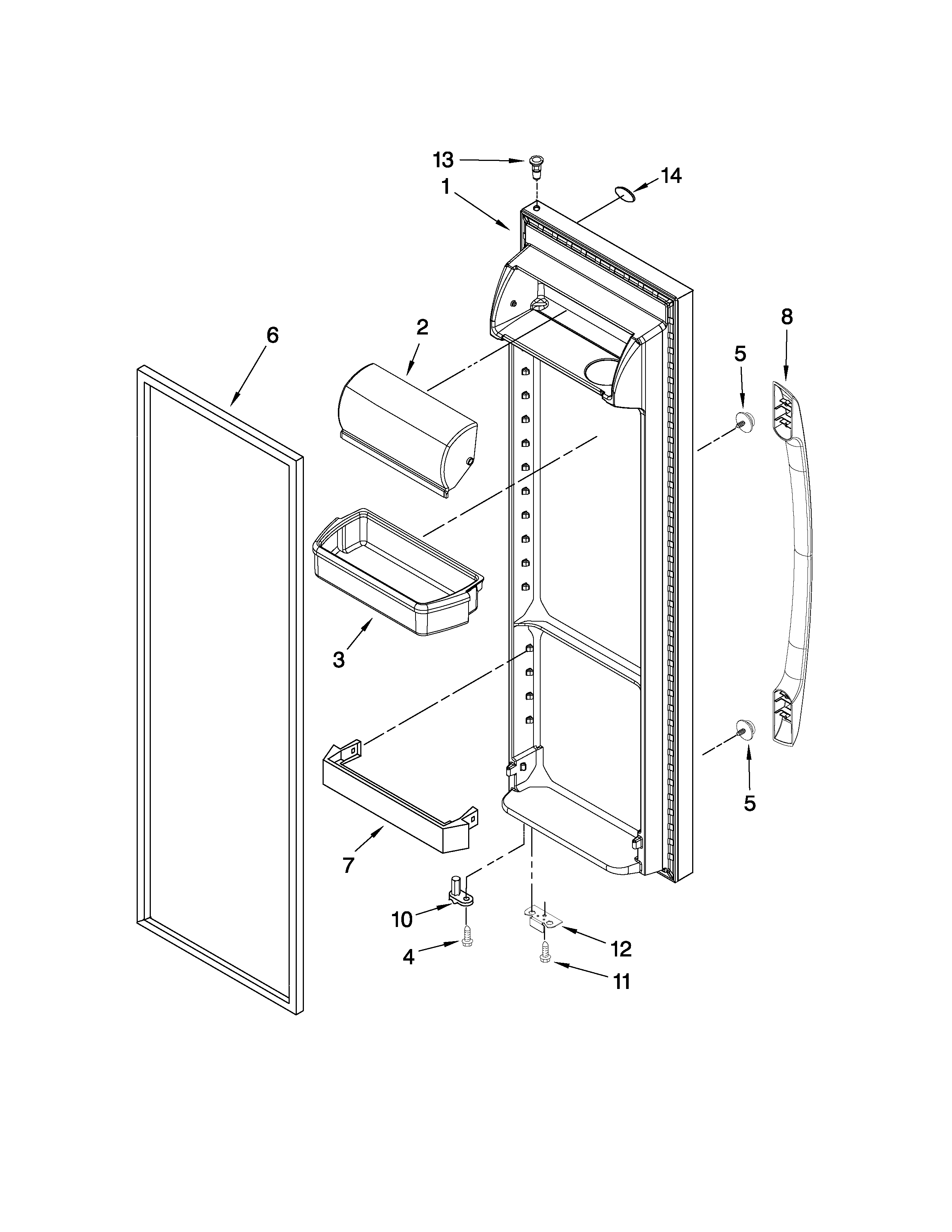 Amana ASD2524VES02 refrigerator door parts diagram