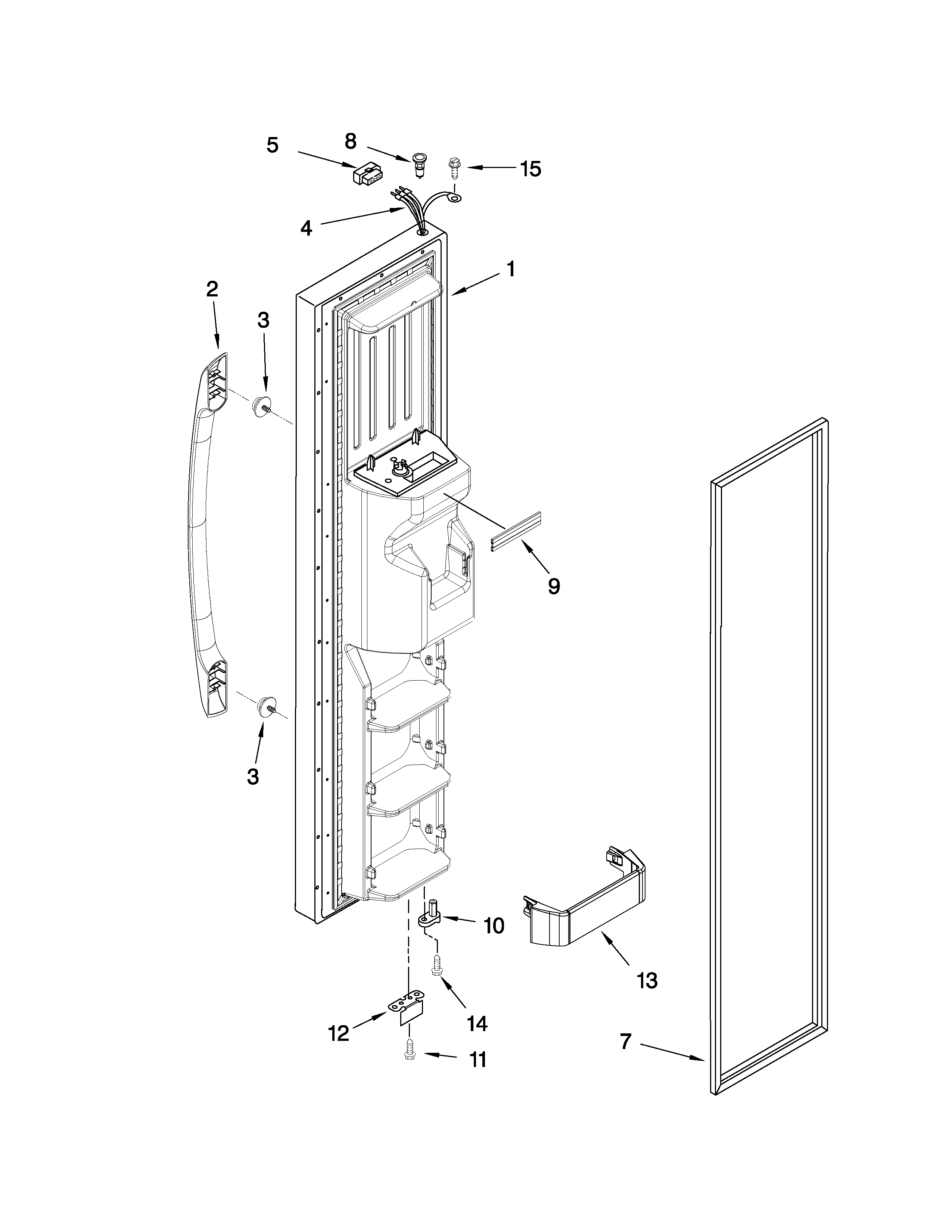 Amana ASD2524VES02 freezer door parts diagram