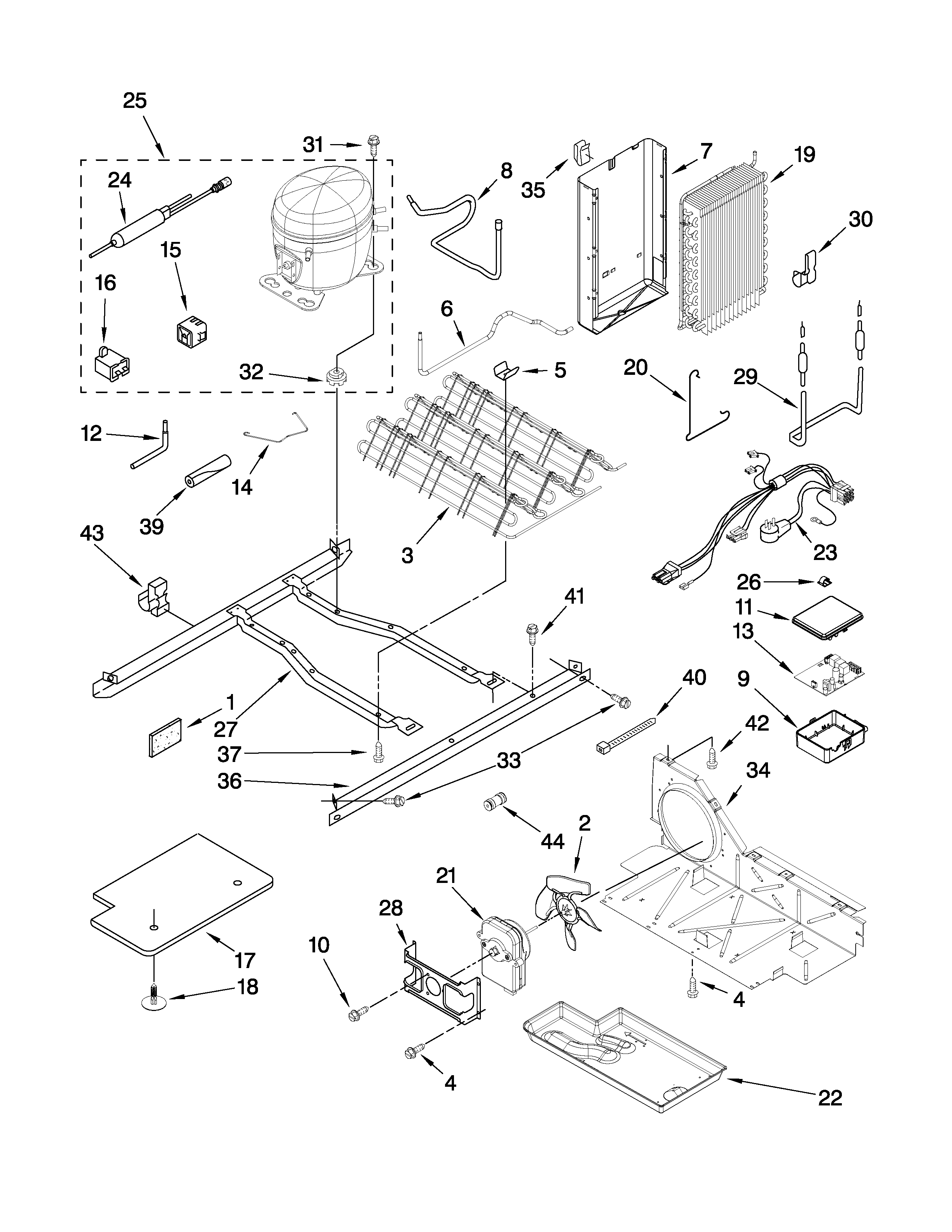 Amana ASD2524VES02 unit parts diagram