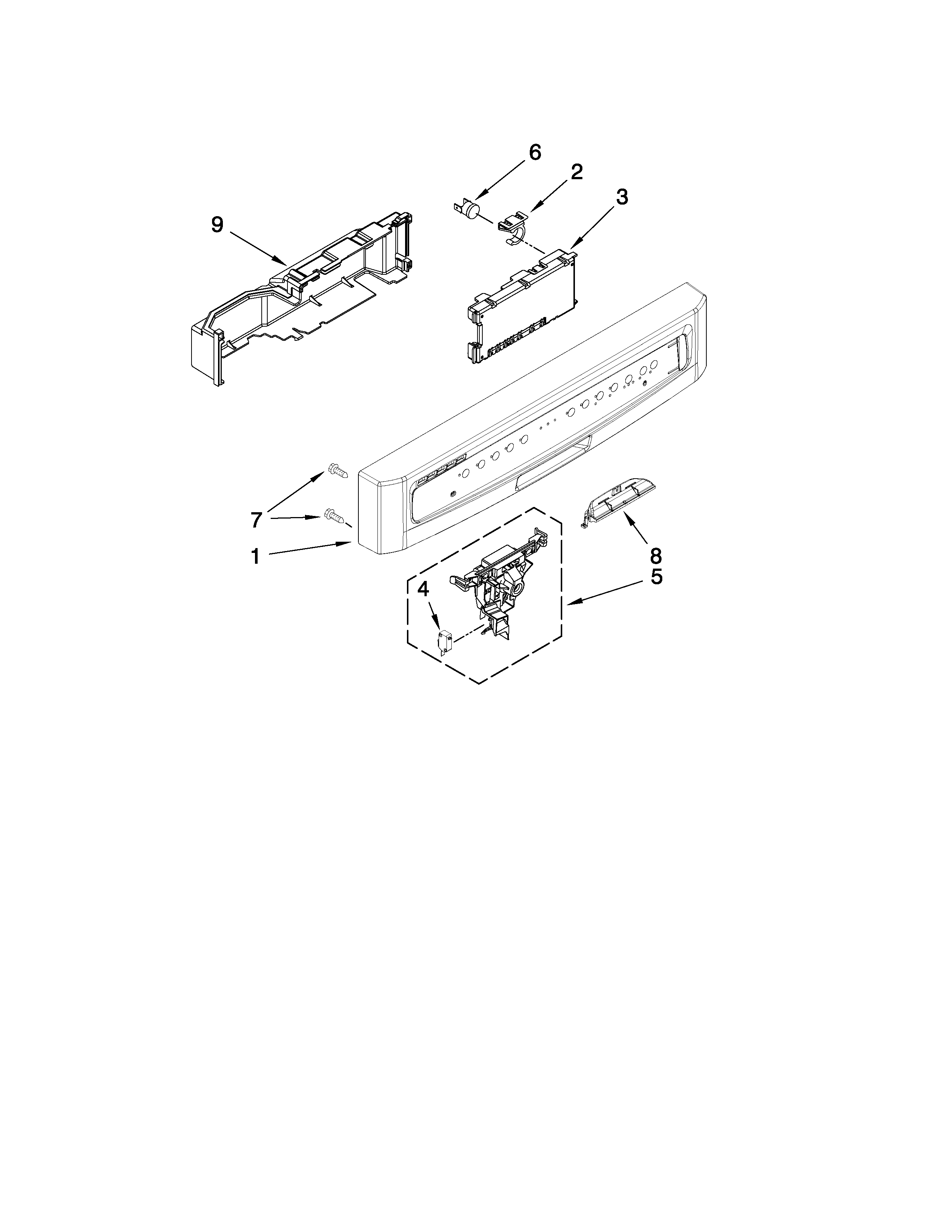 Maytag MDBH949AWB0 control panel parts diagram