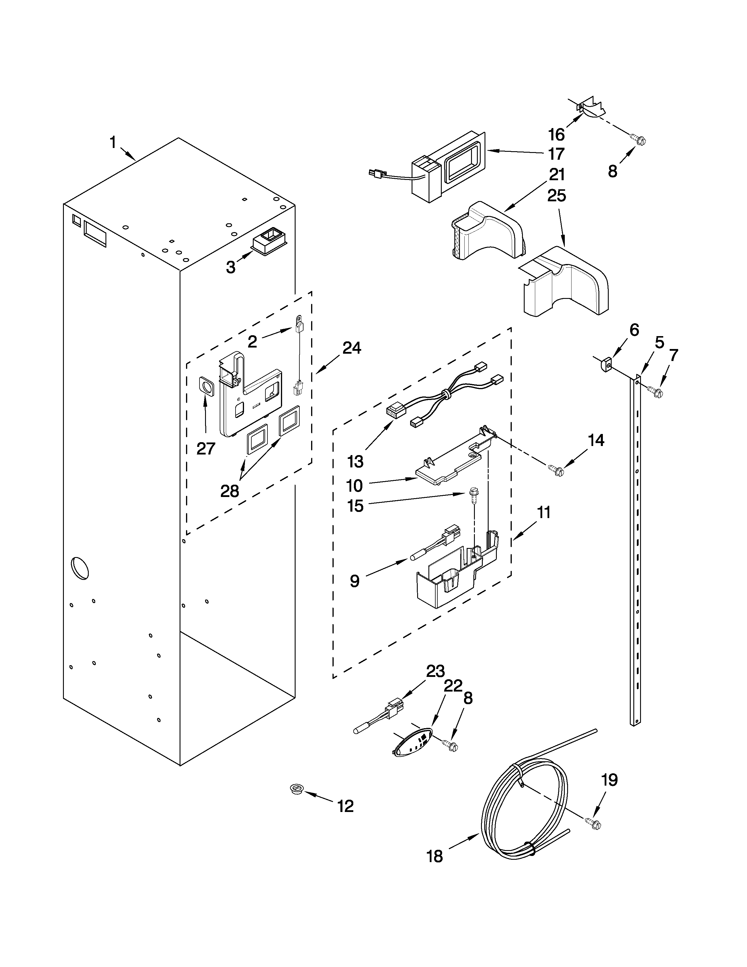 Jenn-Air JS48SEDUDW00 refrigerator liner parts diagram